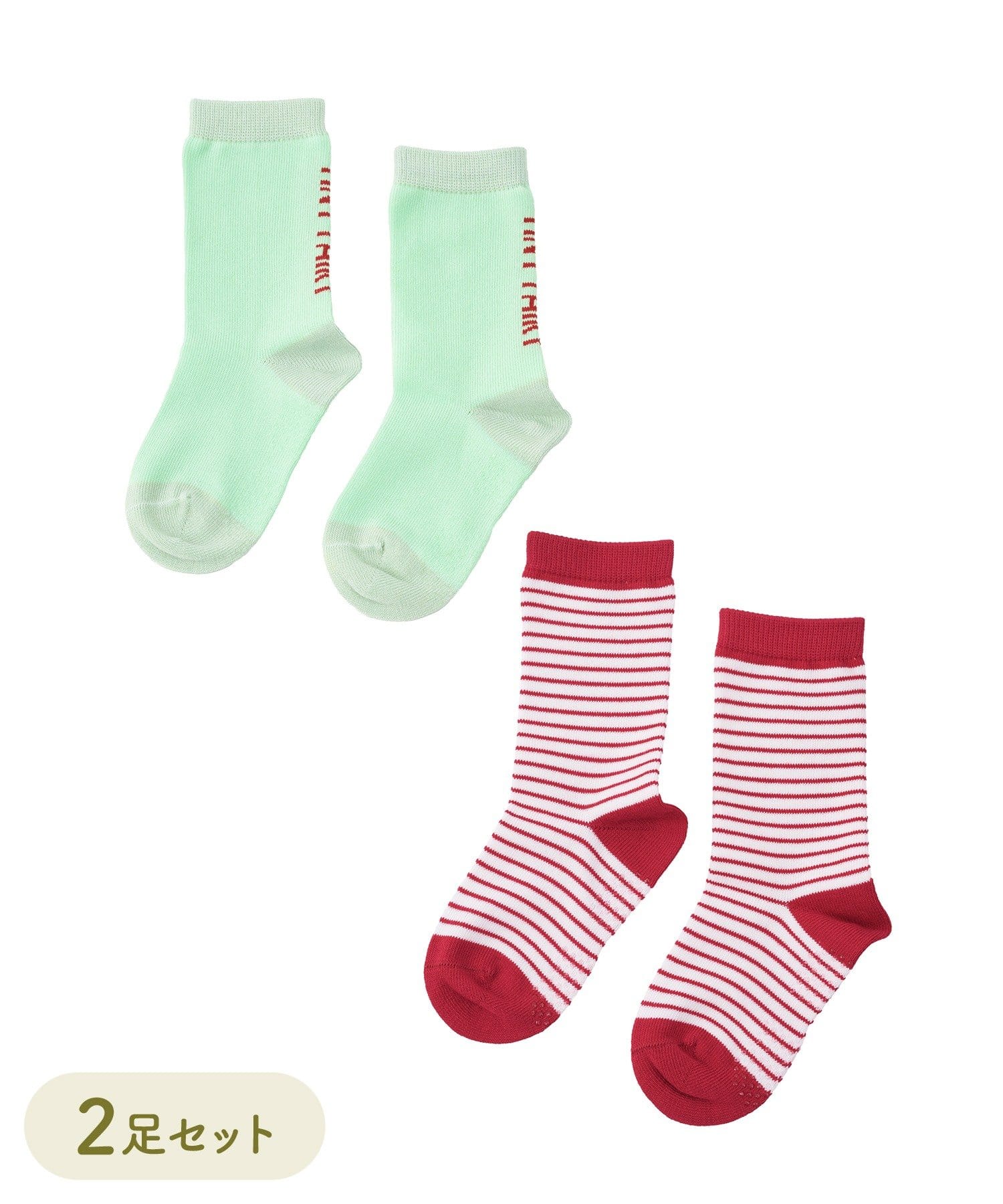 3COINS(スリーコインズ) ロゴ2足セットソックス