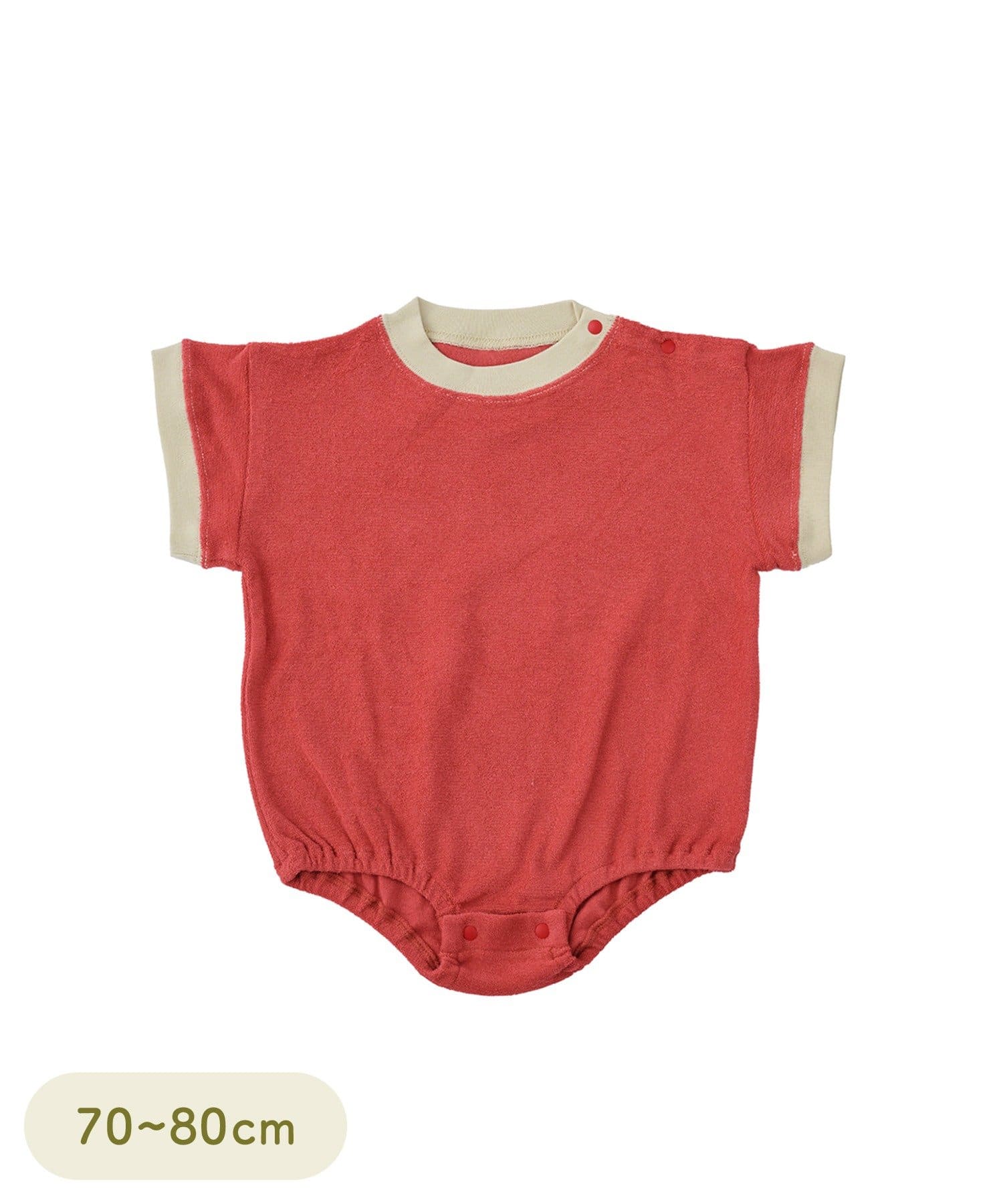 3COINS(スリーコインズ) パイル半袖ロンパース：70～80cm