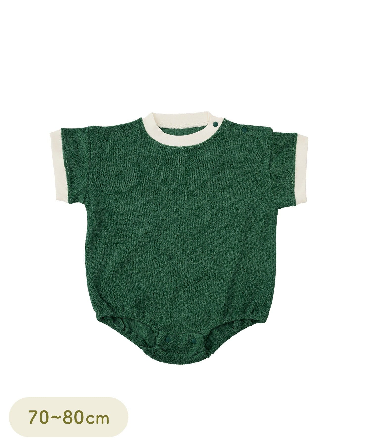 3COINS(スリーコインズ) パイル半袖ロンパース：70～80cm