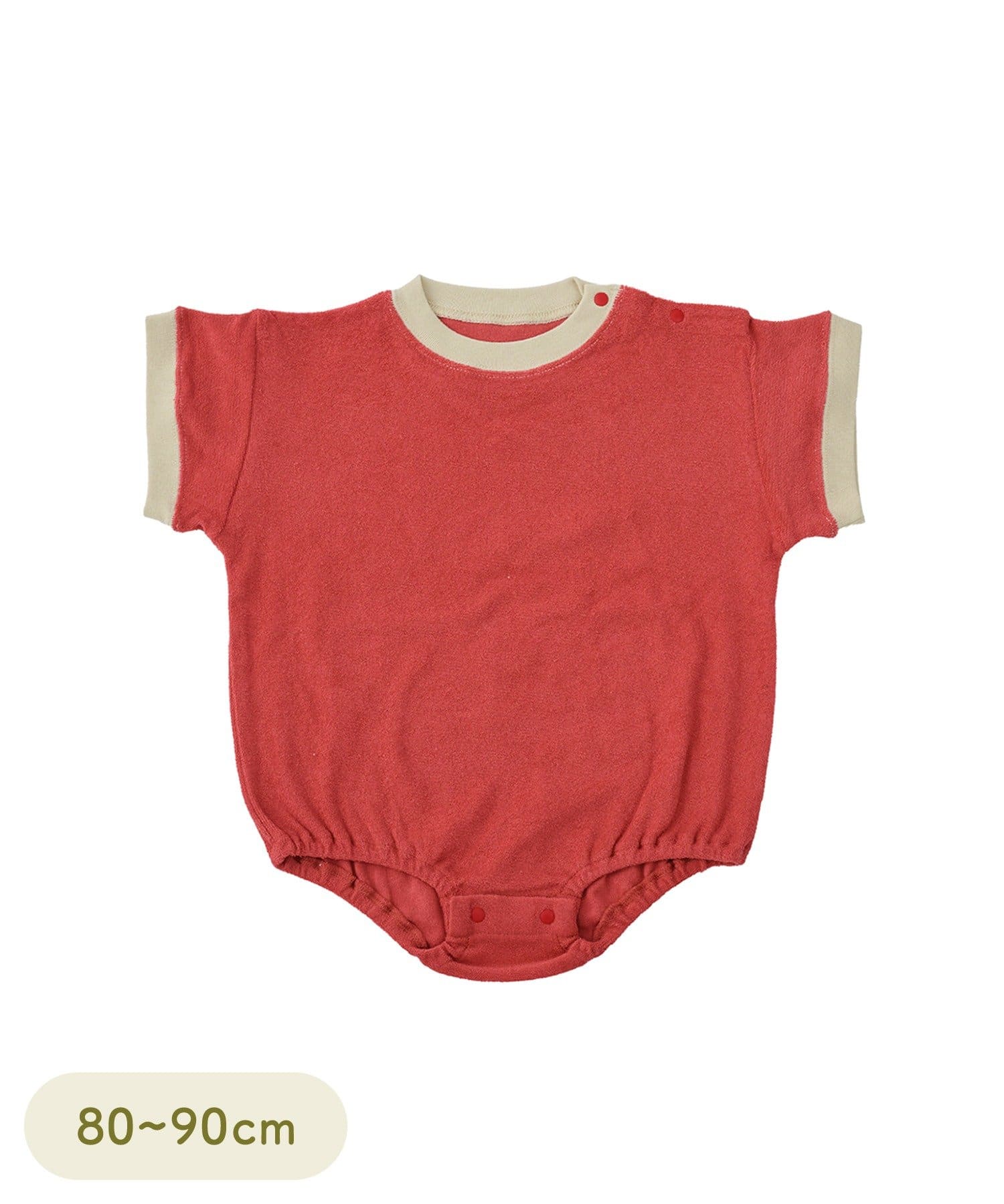 3COINS(スリーコインズ) パイル半袖ロンパース：80～90cm