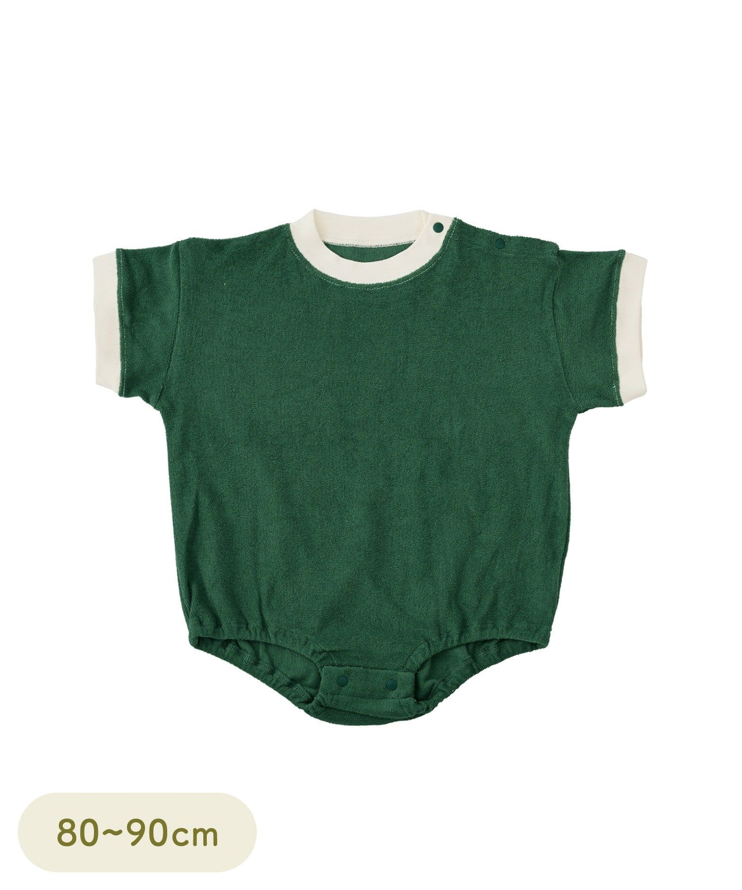 3COINS(スリーコインズ) パイル半袖ロンパース：80～90cm