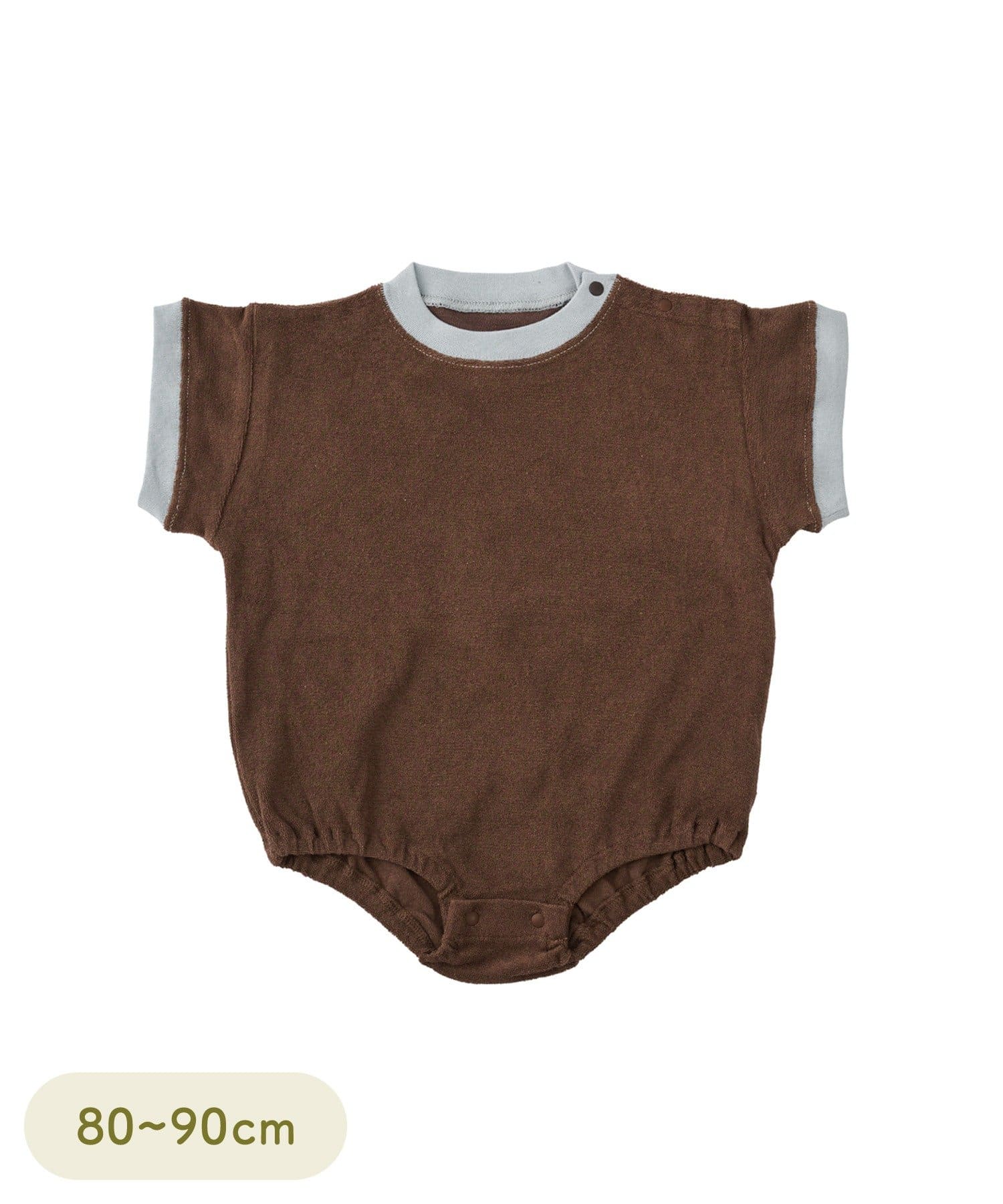 3COINS(スリーコインズ) パイル半袖ロンパース：80～90cm