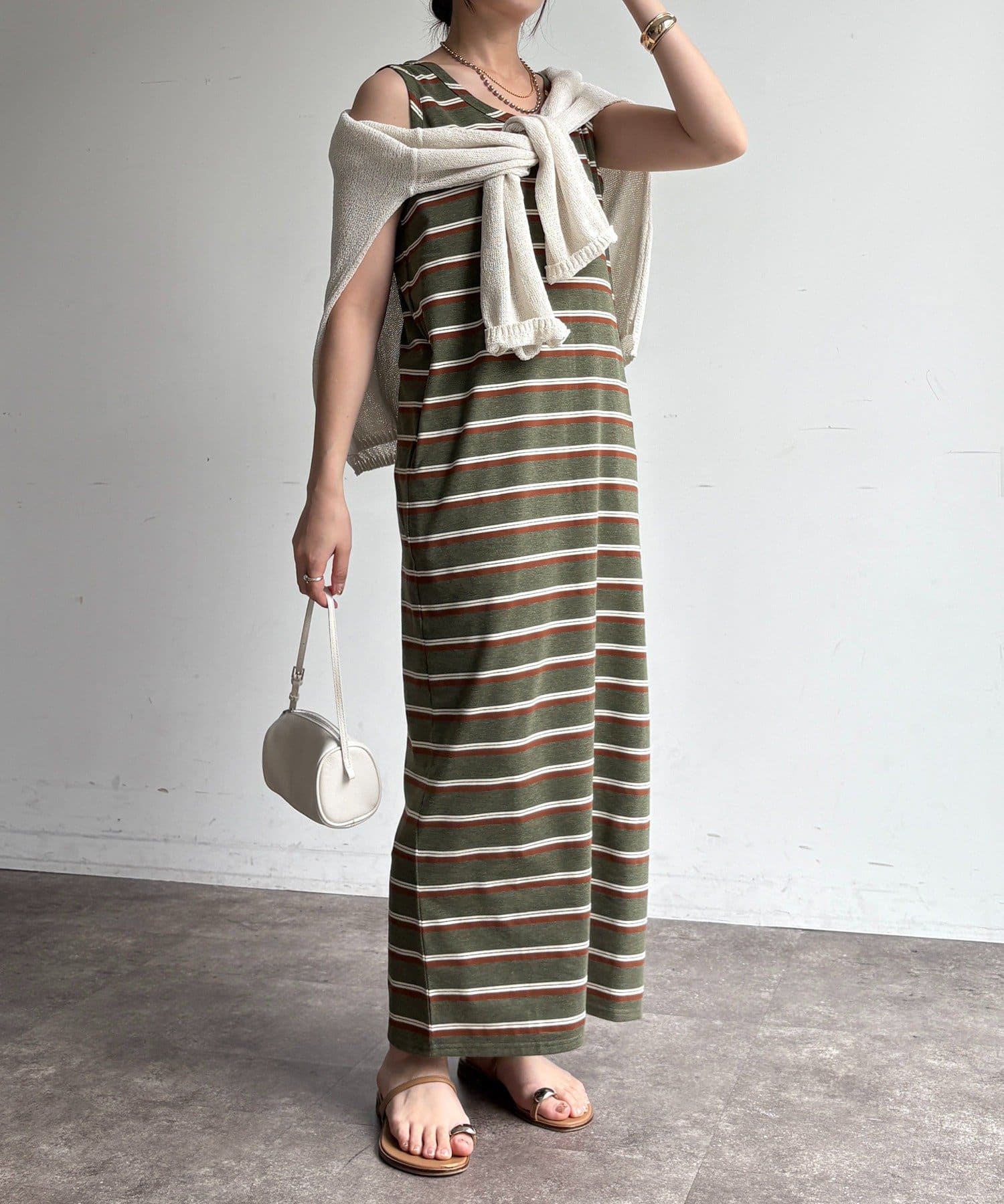 DOUDOU(ドゥドゥ) マルチボーダータンクワンピース