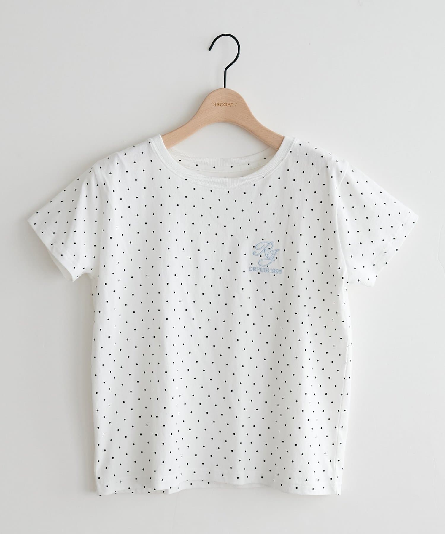 DISCOAT(ディスコート) 【umm.】ドット刺繍ロゴ半袖T