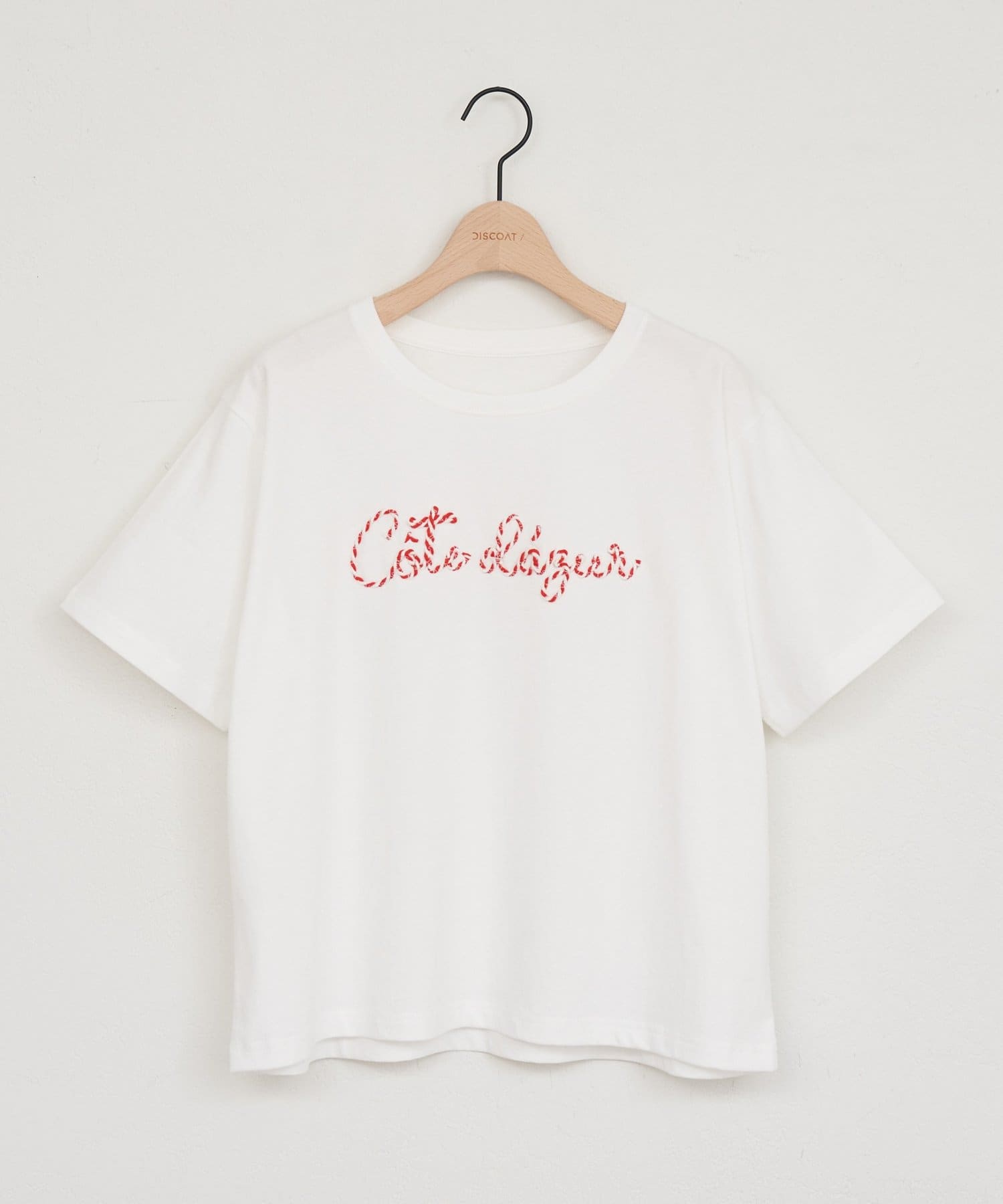 DISCOAT(ディスコート) 【umm.】コード刺繍ロゴ半袖Tシャツ