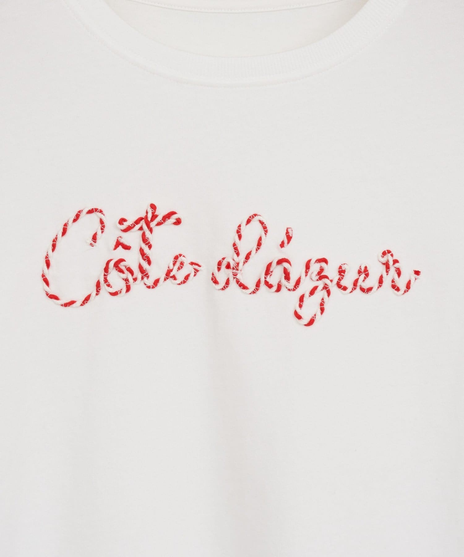 DISCOAT(ディスコート) 【umm.】コード刺繍ロゴ半袖Tシャツ