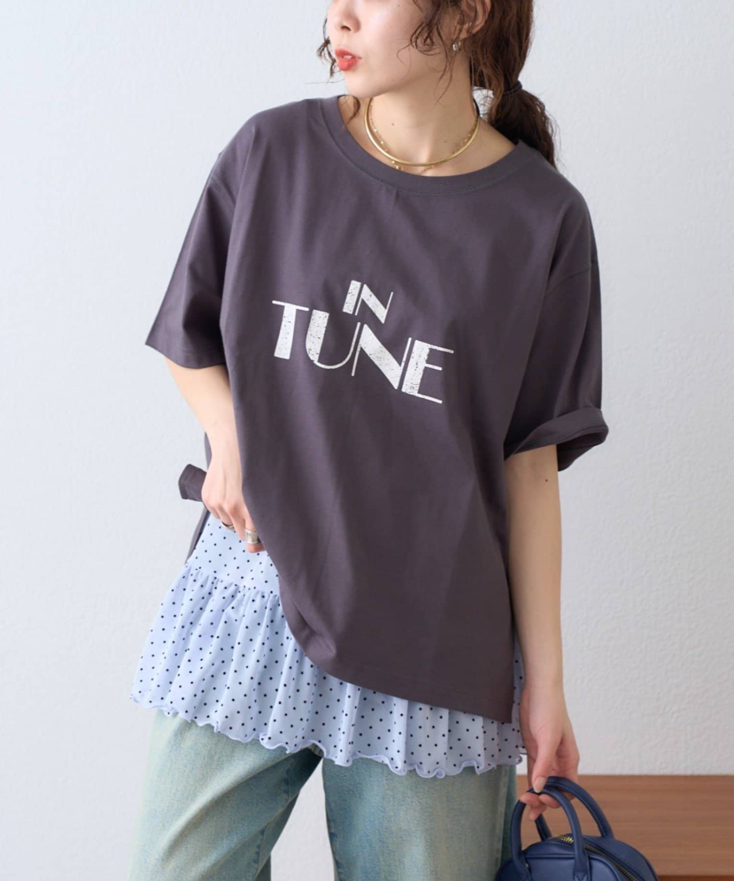 CIAOPANIC TYPY(チャオパニックティピー) 【2WAY】フロッキードットチュール裾フリルキャミ