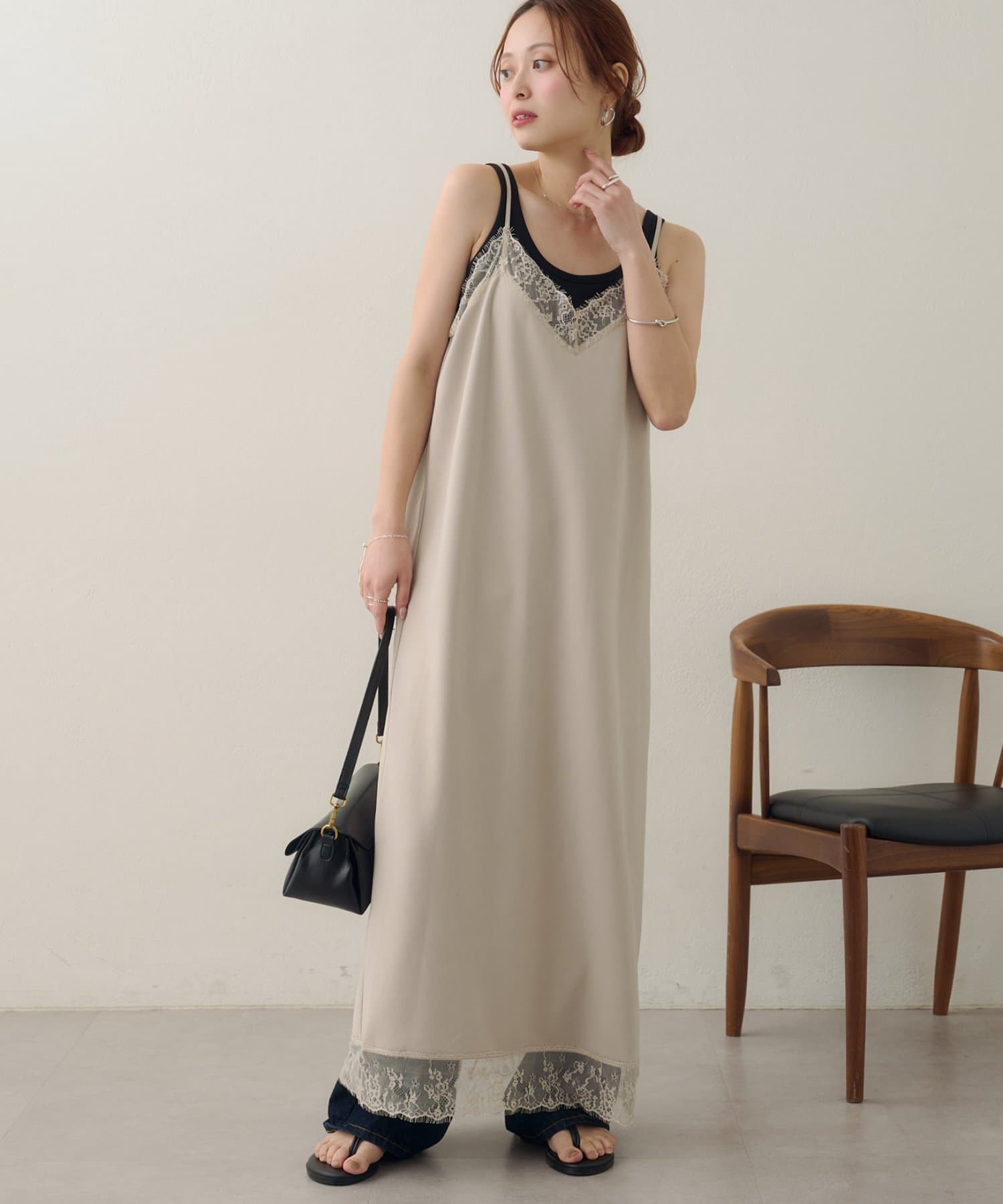 DISCOAT(ディスコート) 【Noka】レース使いキャミワンピース