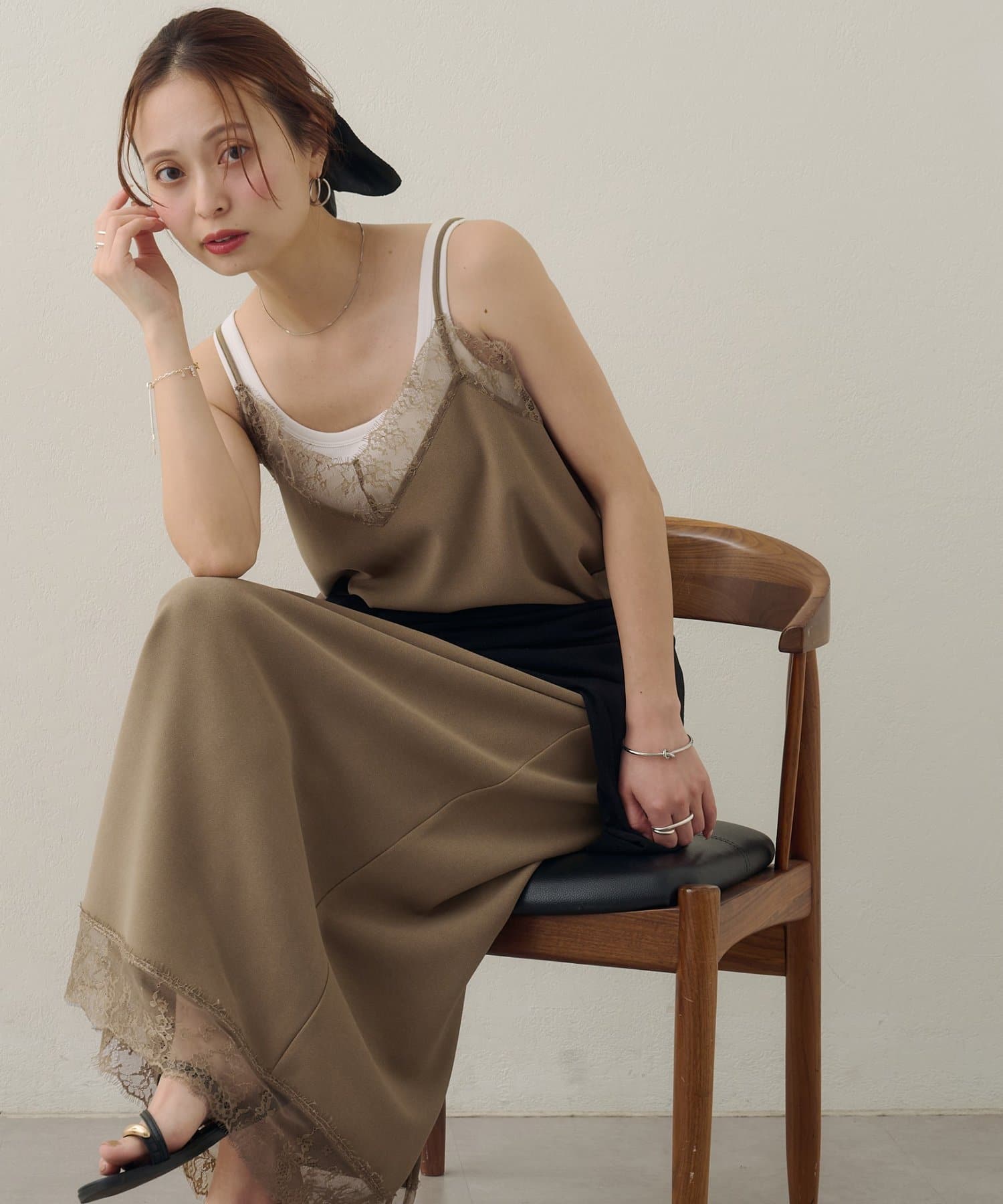 DISCOAT(ディスコート) 【Noka】レース使いキャミワンピース