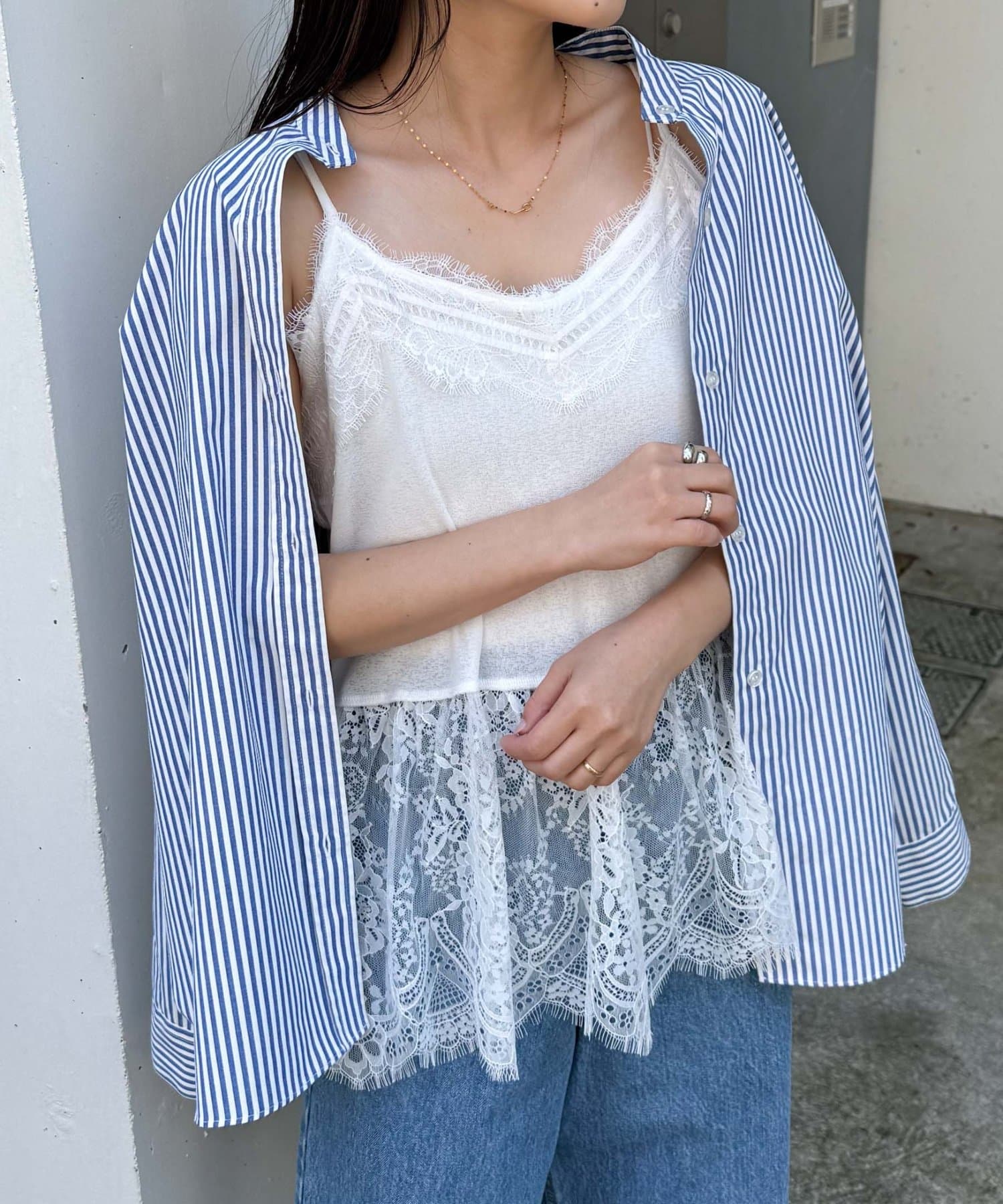 CIAOPANIC TYPY(チャオパニックティピー) 裾レースドッキングシアーキャミチュニック