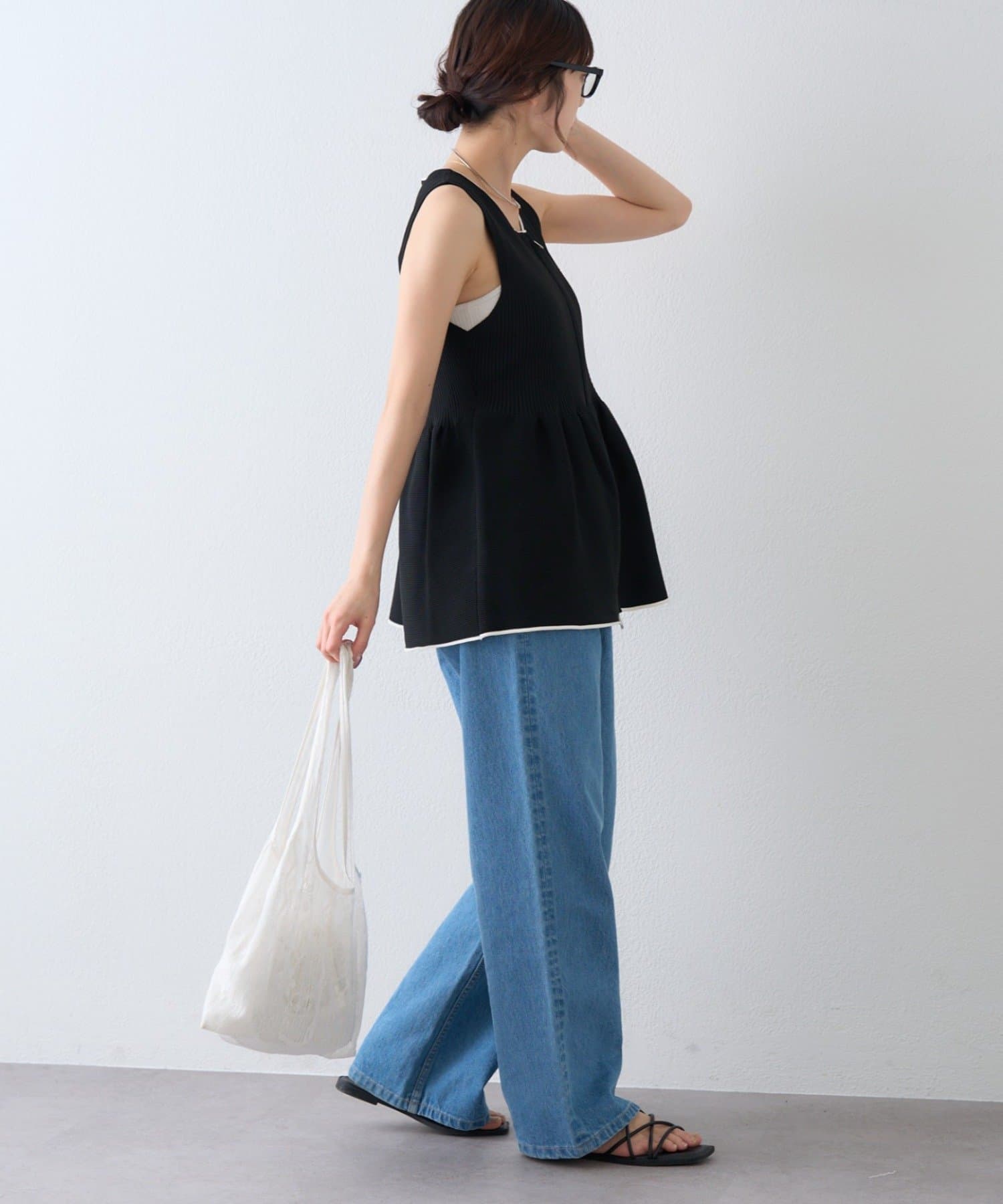 CIAOPANIC TYPY(チャオパニックティピー) スポンディッシュWZIPペプラム配色ニットベスト