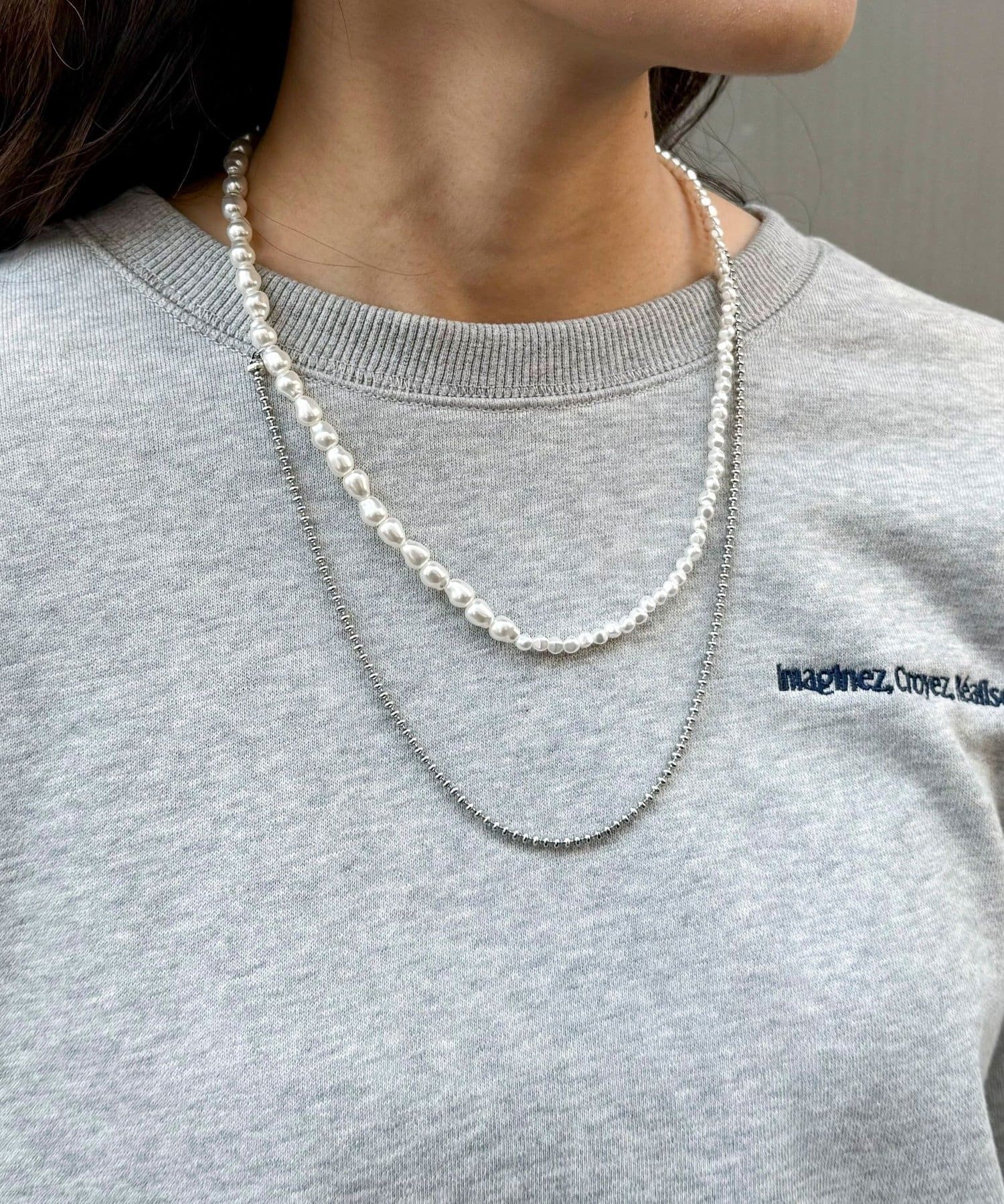 FREDY & GLOSTER(フレディ アンド グロスター) パールチェーンアシメネックレス