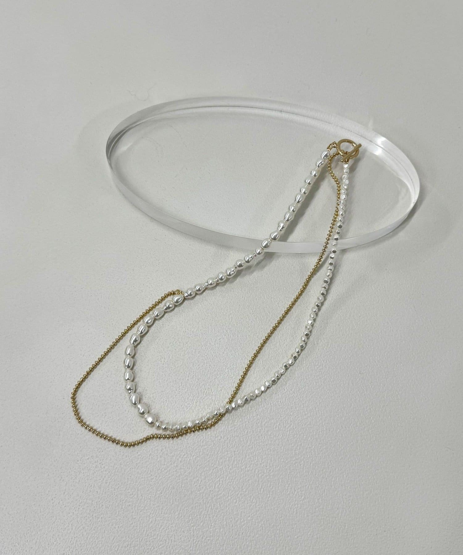 FREDY & GLOSTER(フレディ アンド グロスター) パールチェーンアシメネックレス