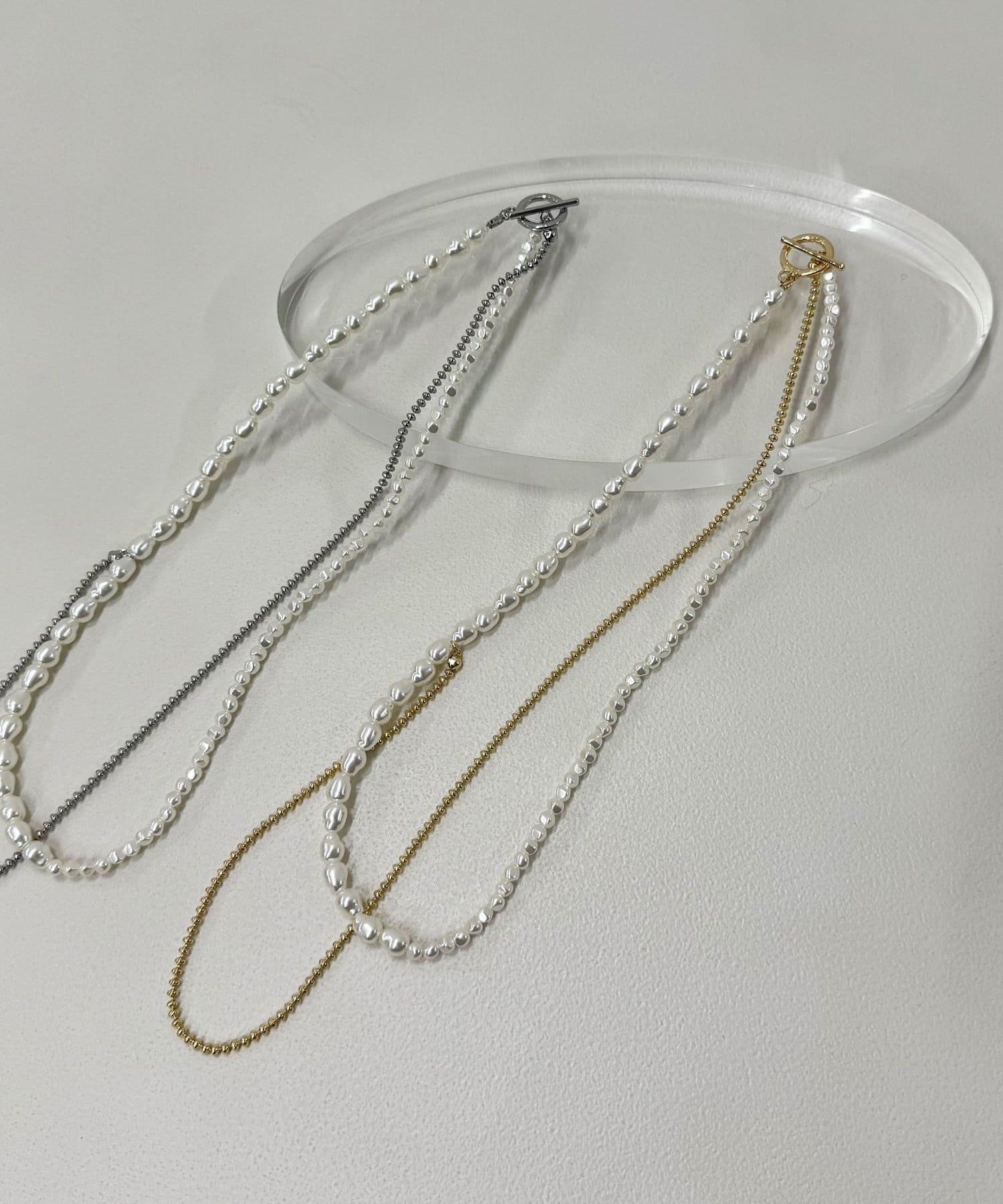 FREDY & GLOSTER(フレディ アンド グロスター) パールチェーンアシメネックレス