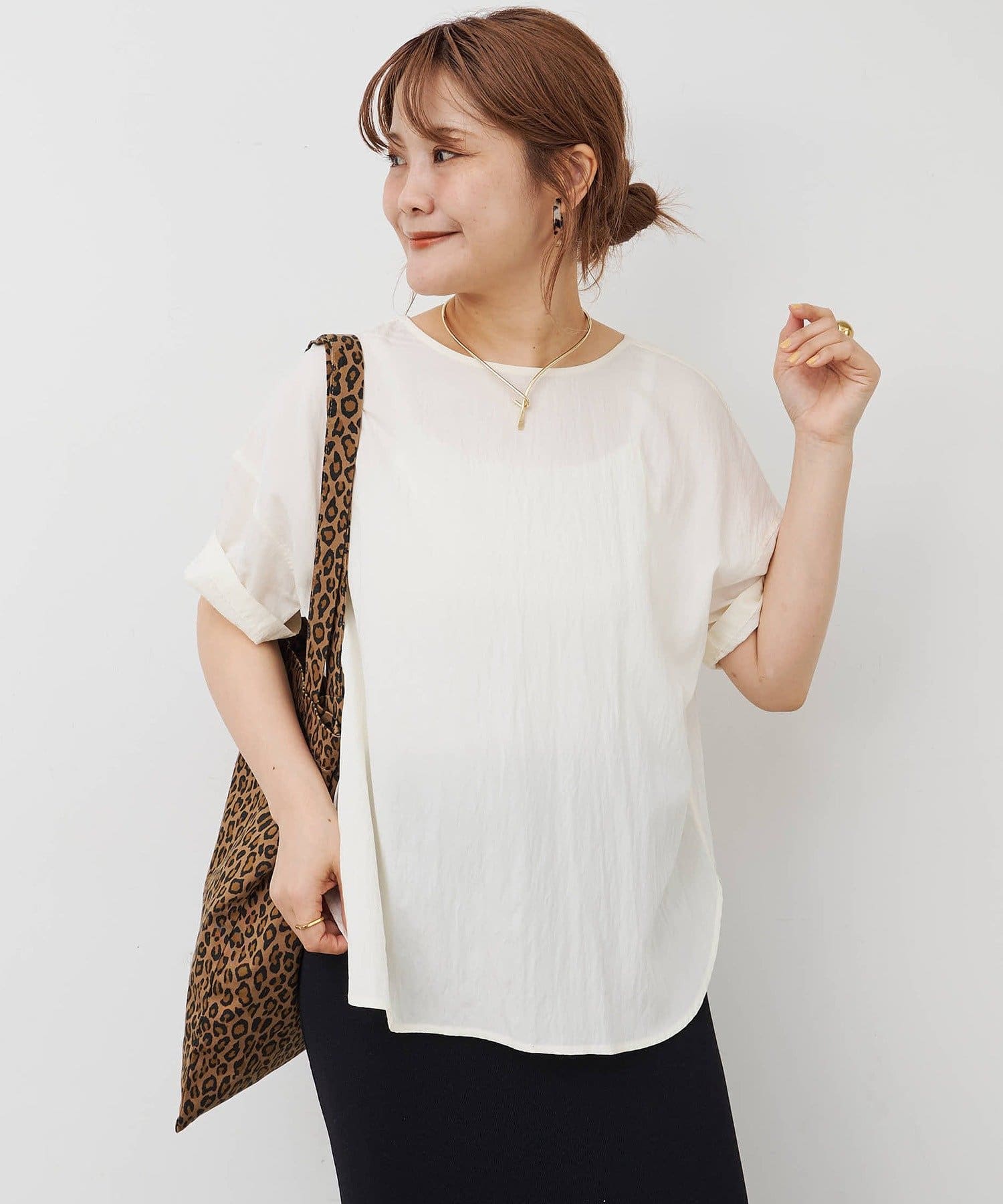 PUAL CE CIN(ピュアルセシン) 【＠noricorico102企画/リバイバル】キレイ見え万能Tブラウス