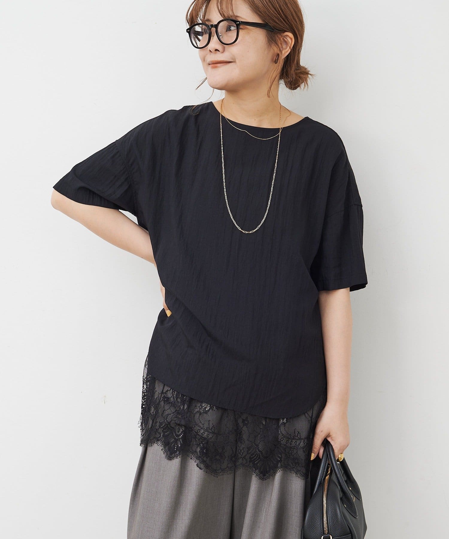 PUAL CE CIN(ピュアルセシン) 【＠noricorico102企画/リバイバル】キレイ見え万能Tブラウス