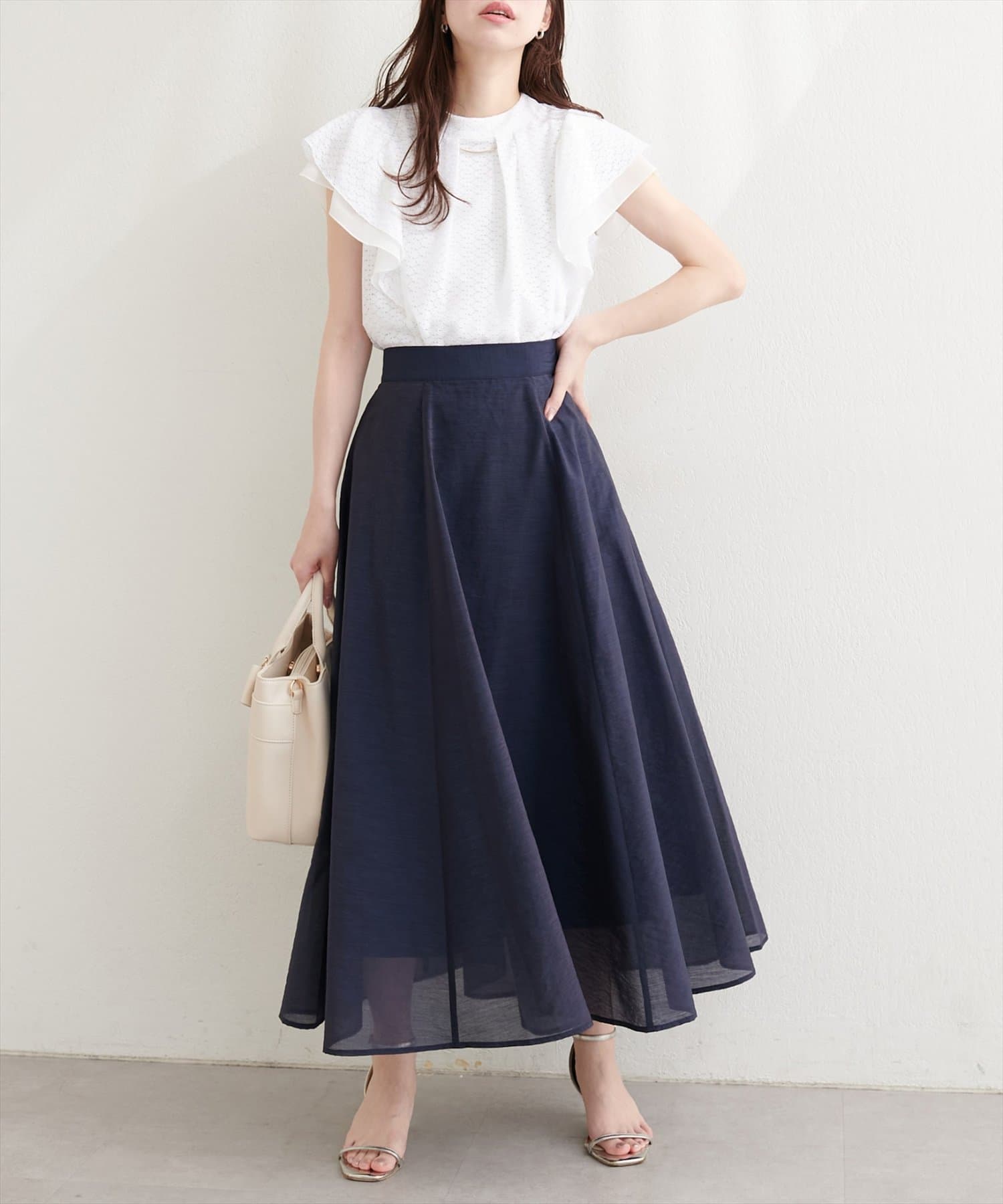 natural couture(ナチュラルクチュール) シアーフレアスカート