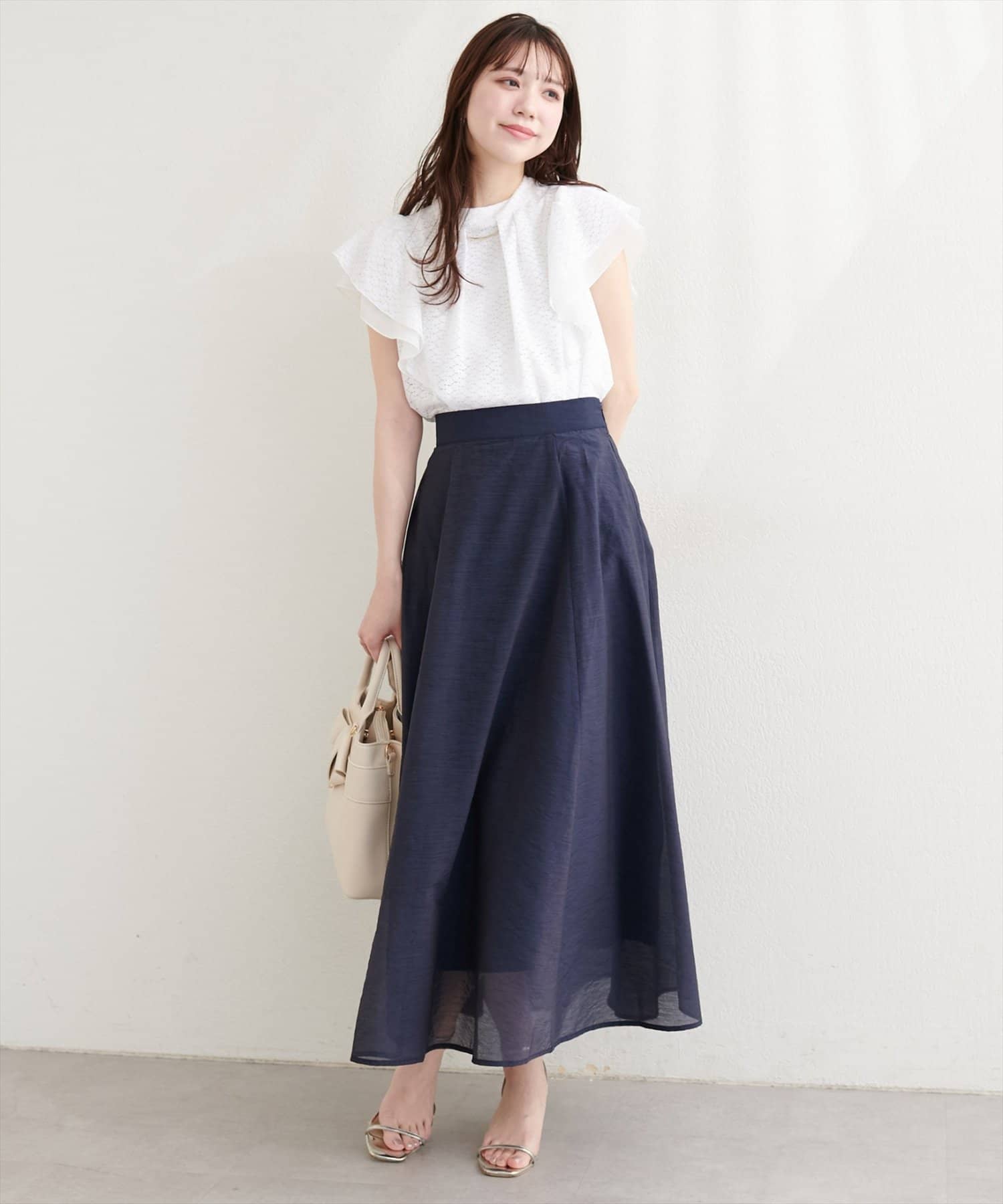 natural couture(ナチュラルクチュール) シアーフレアスカート