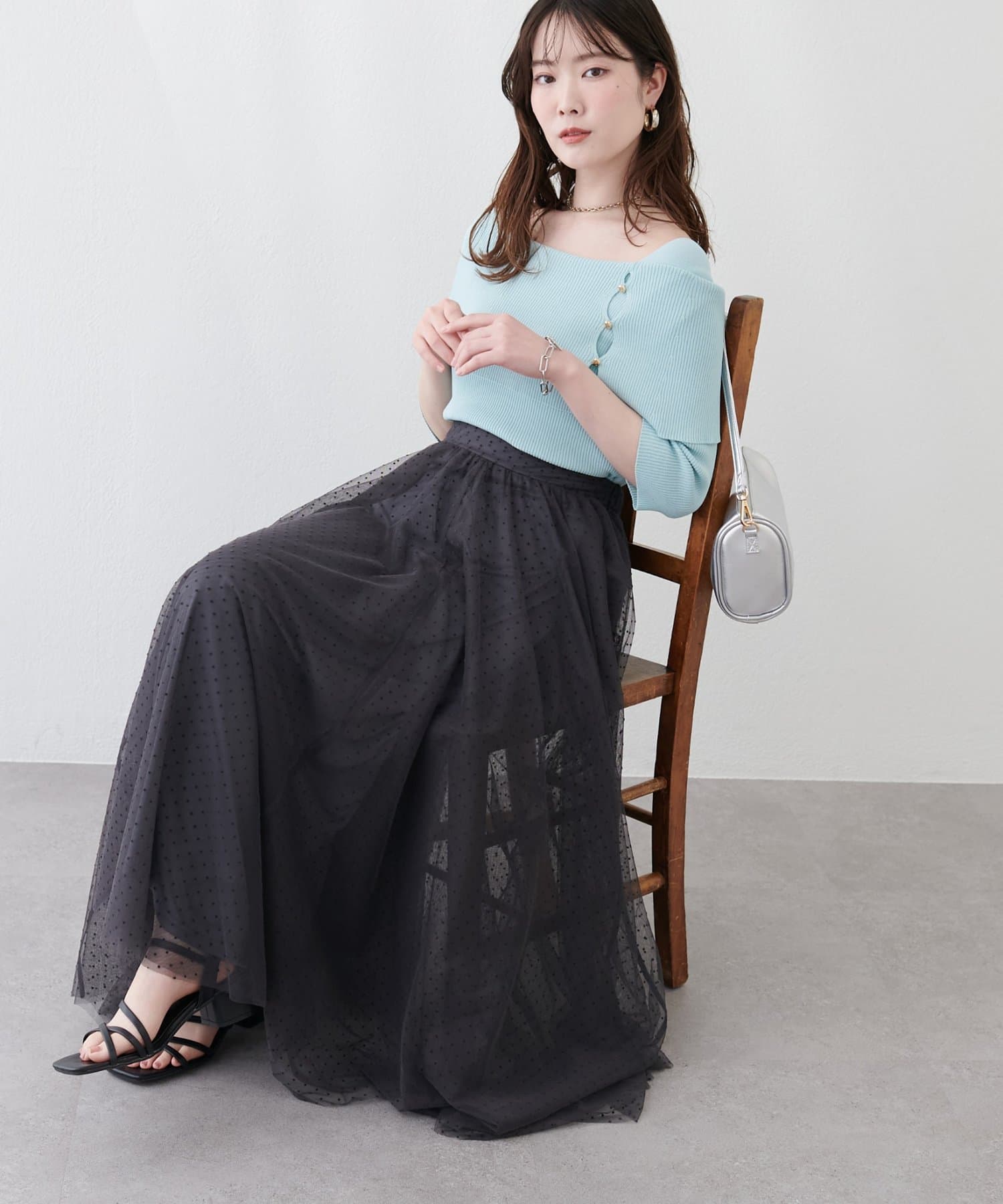 natural couture(ナチュラルクチュール) エアリーチュールスカート