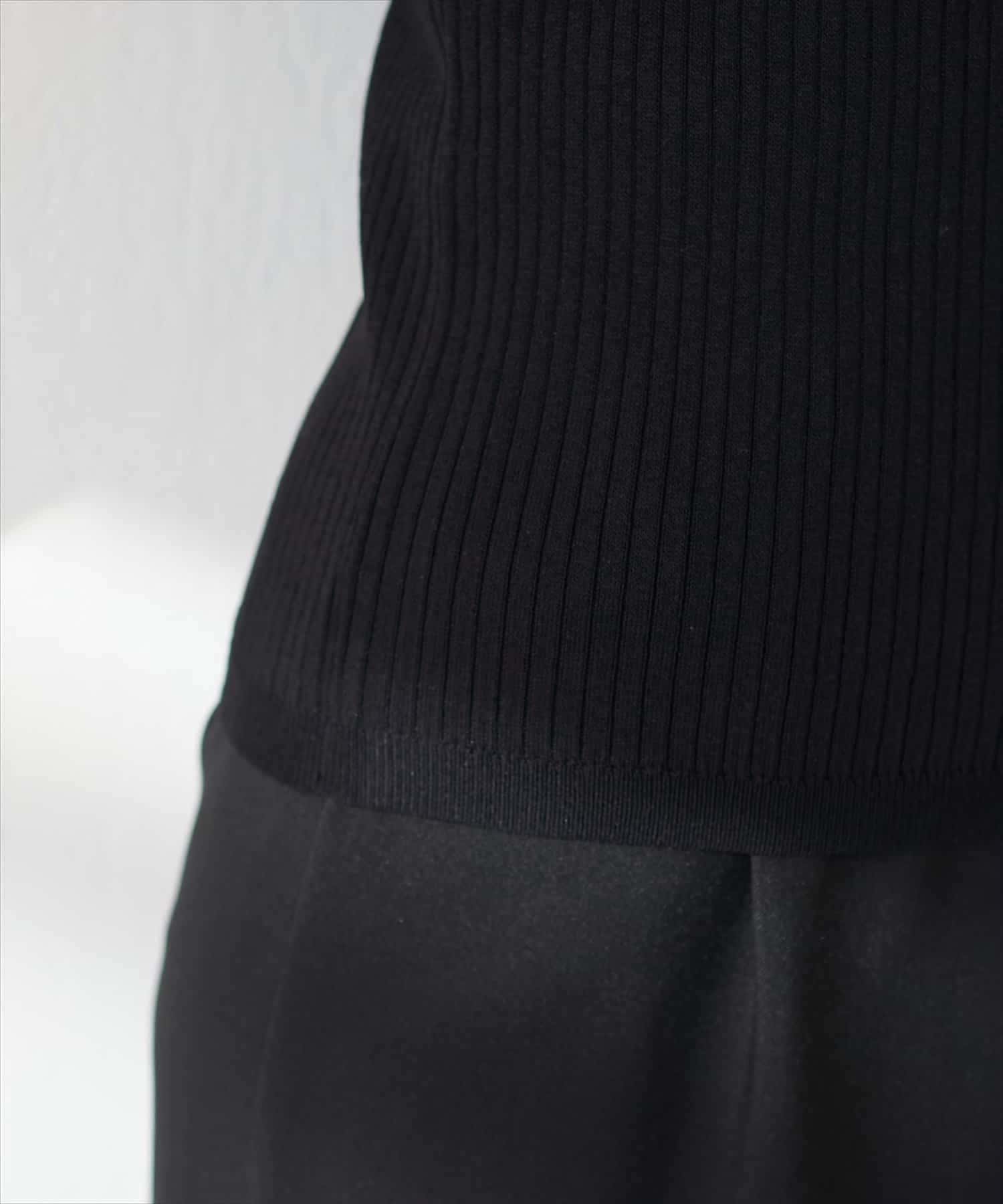 natural couture(ナチュラルクチュール) 袖口シアー強撚リブニット