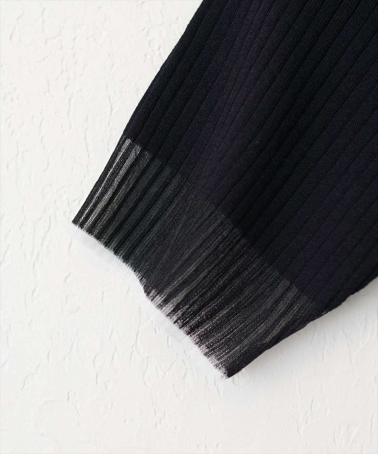 natural couture(ナチュラルクチュール) 袖口シアー強撚リブニット