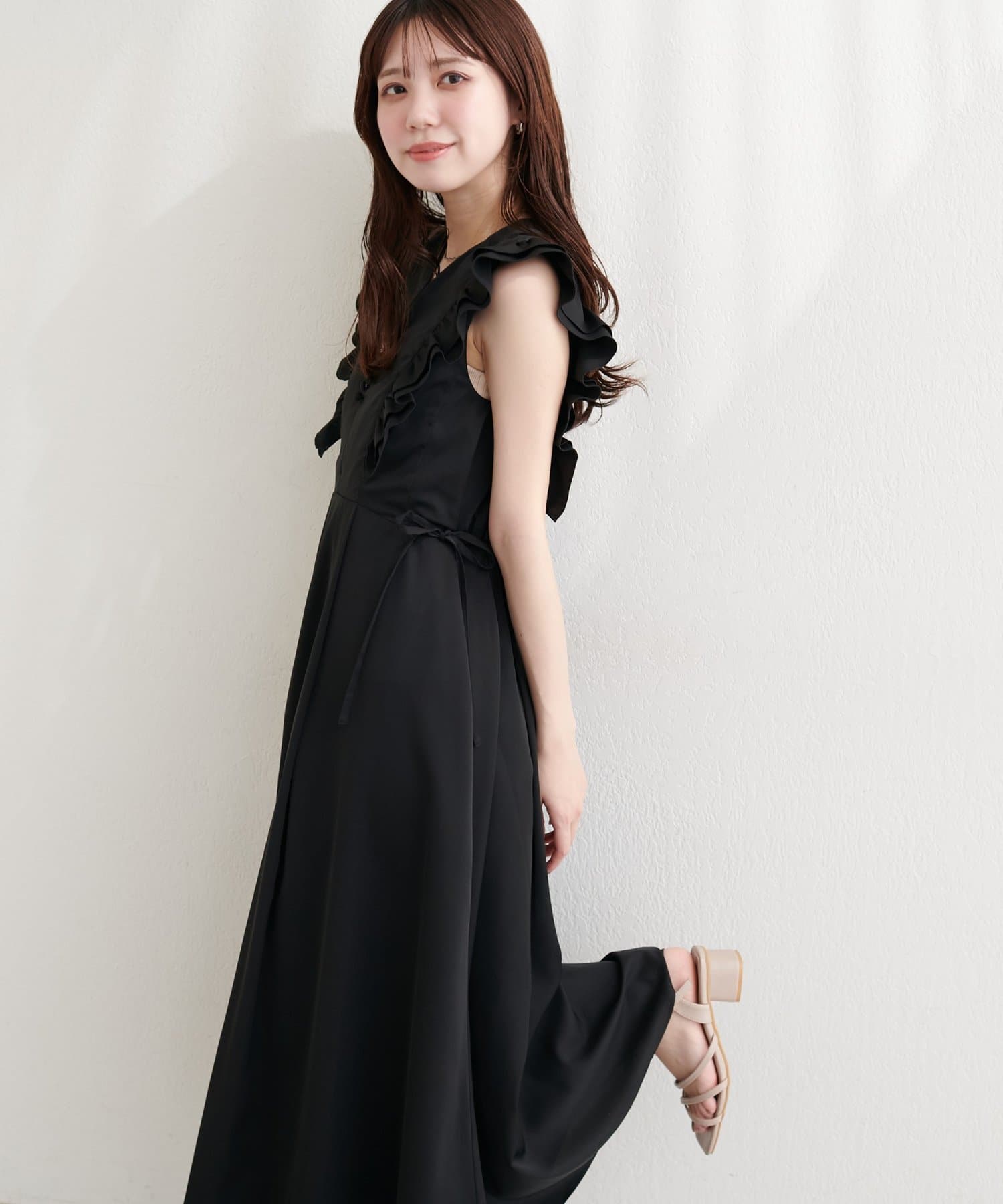 natural couture(ナチュラルクチュール) フリルスリーブワンピース