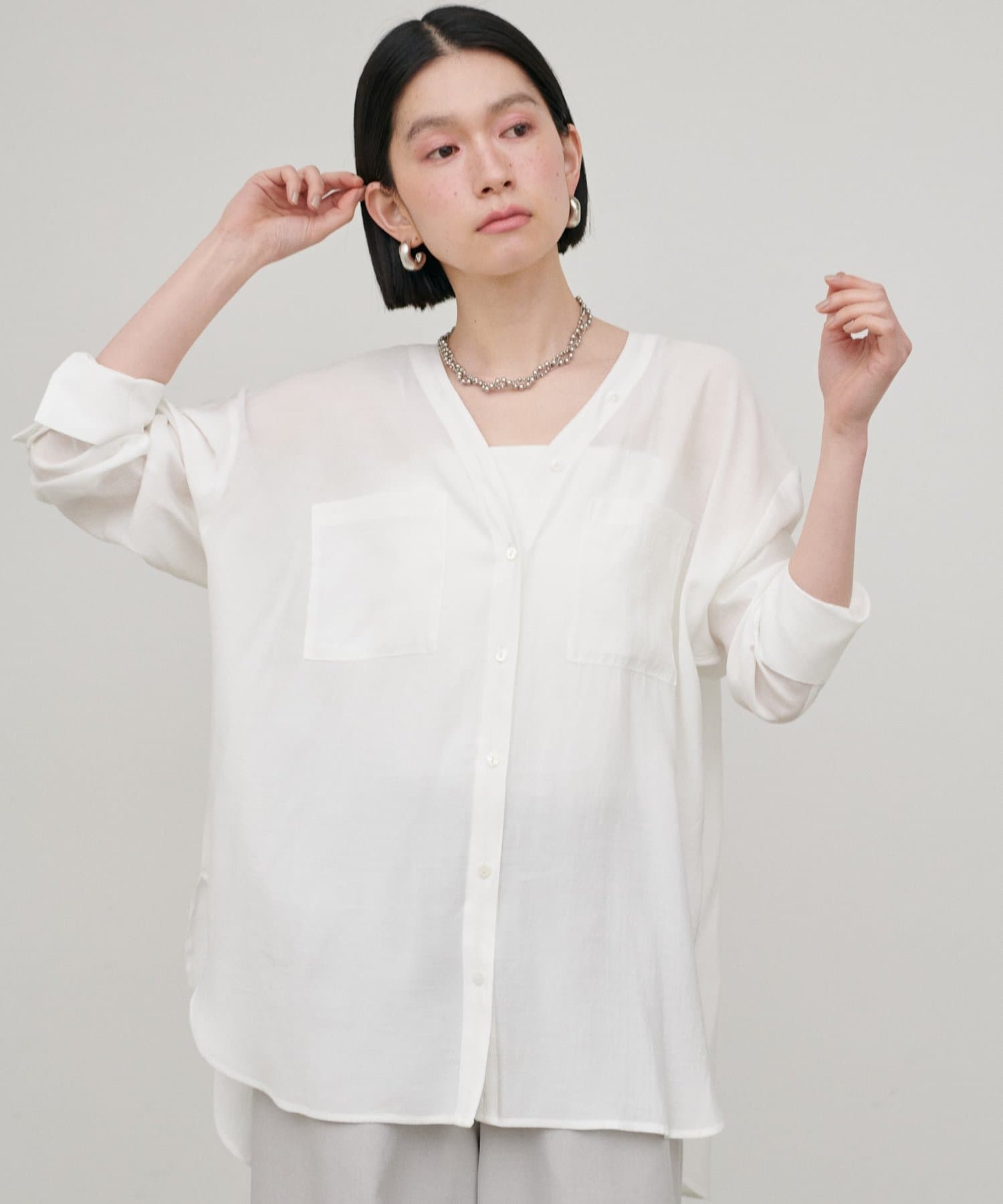 LARUTA(ラルータ) 2WAYVネックスキッパーシャツ