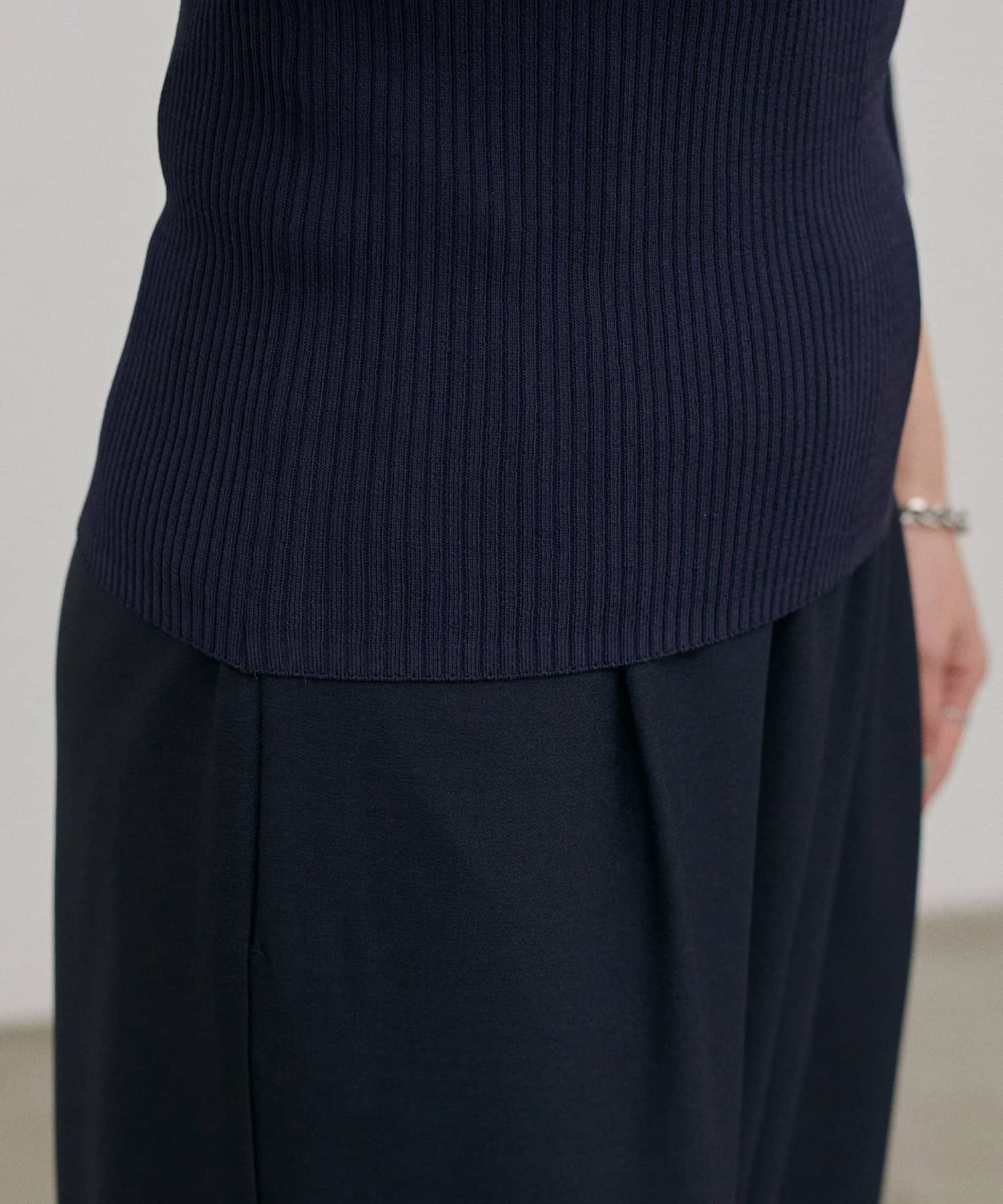 LARUTA(ラルータ) 強撚配色リブニット