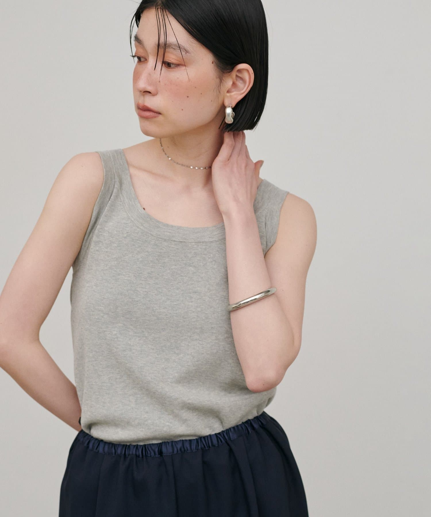 LARUTA(ラルータ) 強撚ニットタンクトップ