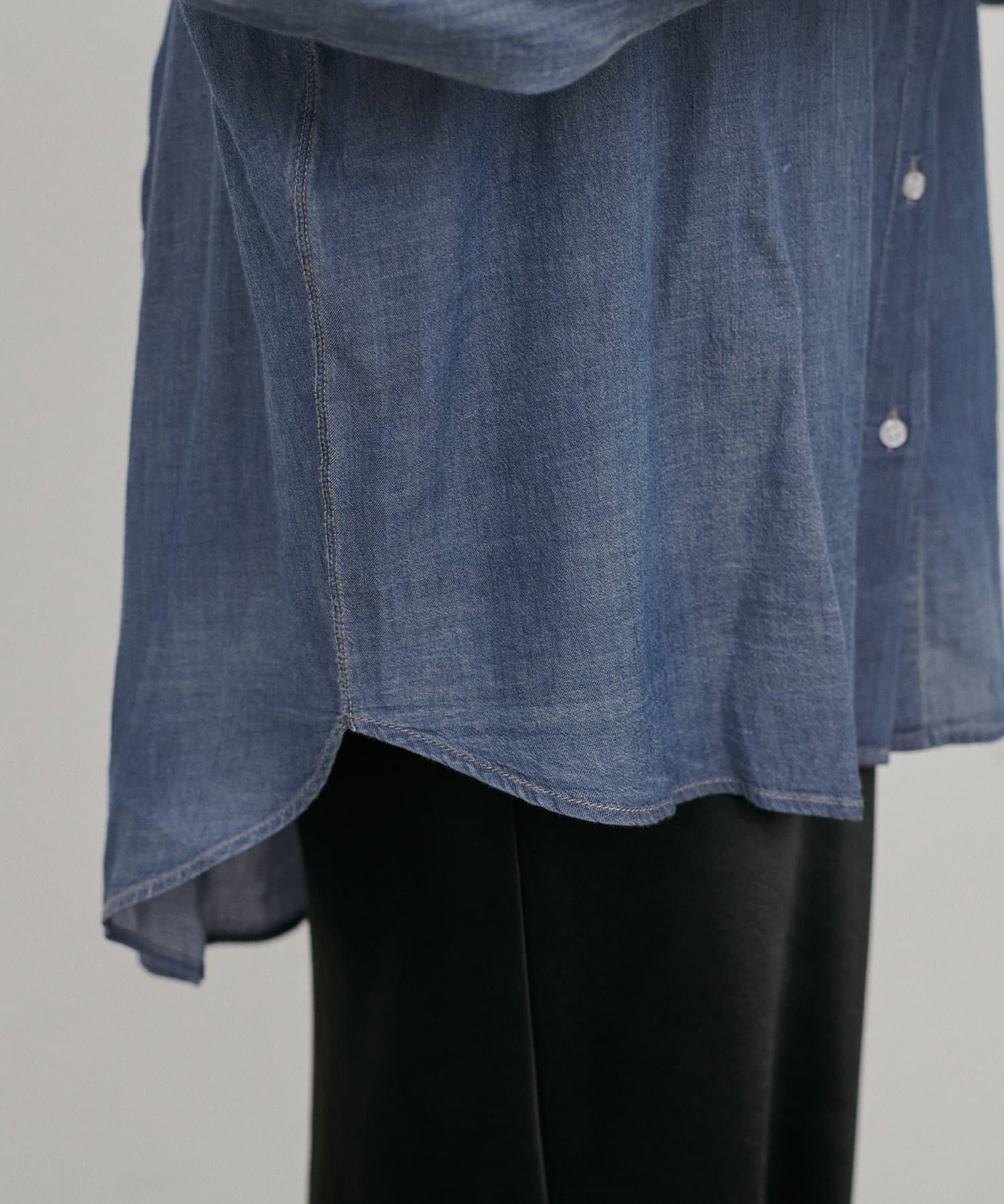 LARUTA(ラルータ) シアーデニムバックタックシャツ