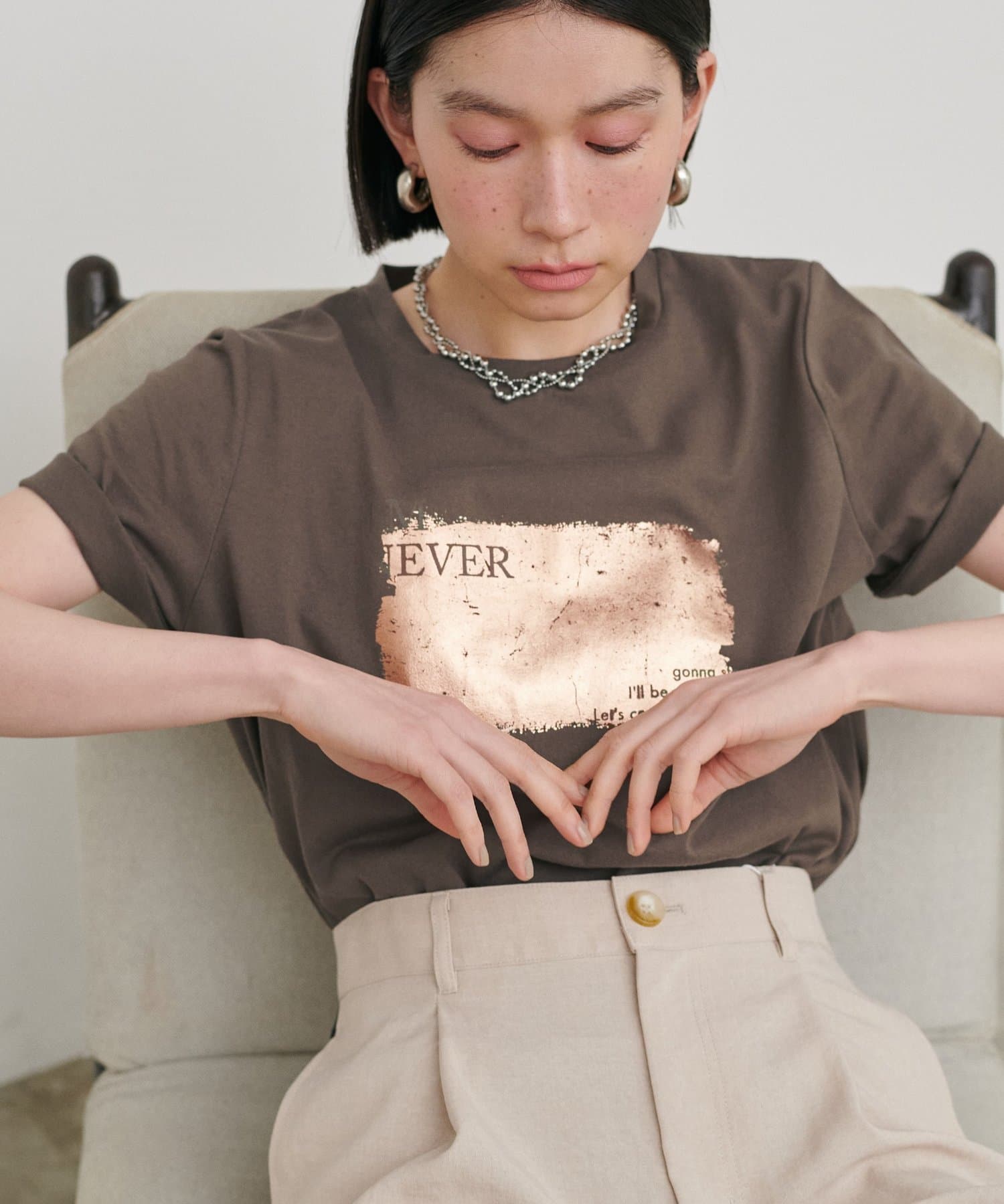 LARUTA(ラルータ) 汗染み防止箔ロゴT