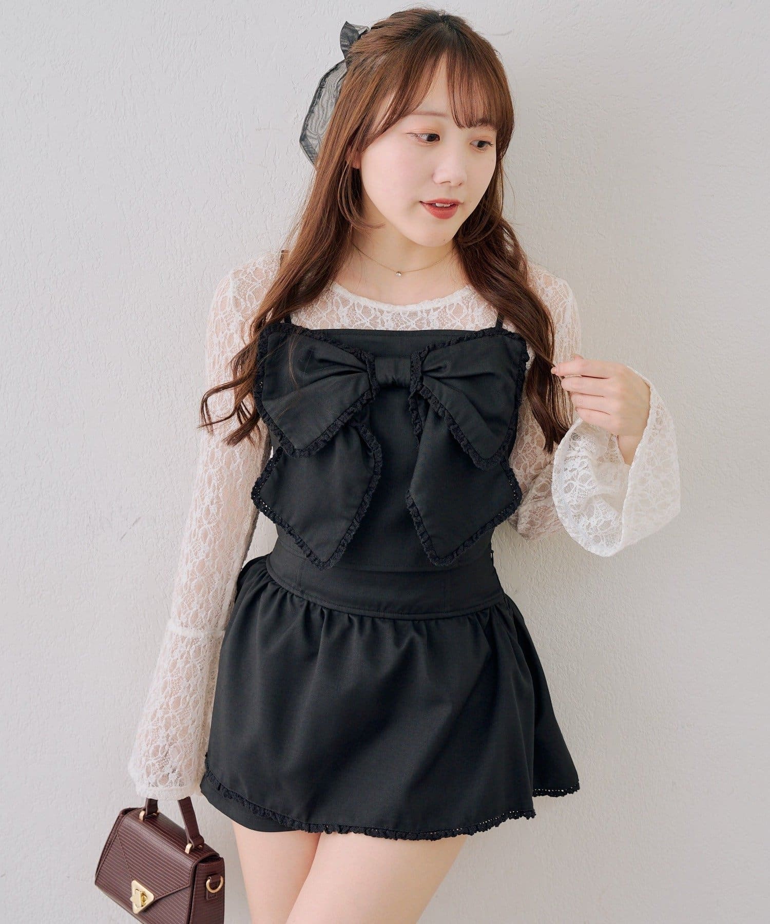 NICE CLAUP / OLIVE des OLIVE OUTLET(ナイスクラップ  / オリーブ デ オリーブ アウトレット) 【Ribbon Collection】セットアップ対応可◎ビッグリボンキャミ