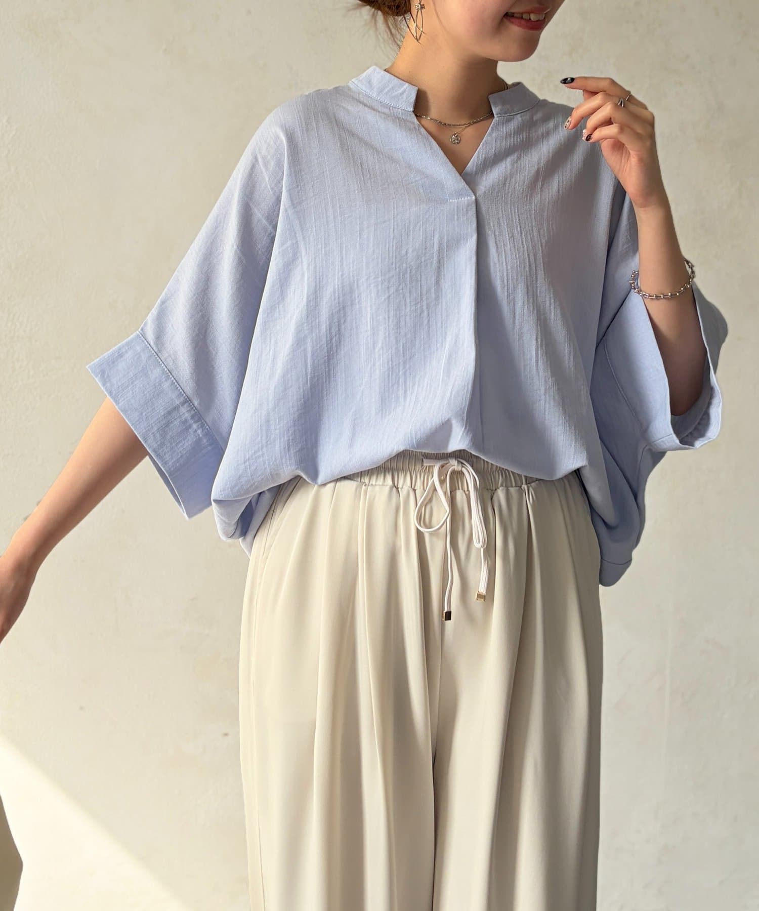 Chez toi(シェトワ) 袖ターンバックブラウス