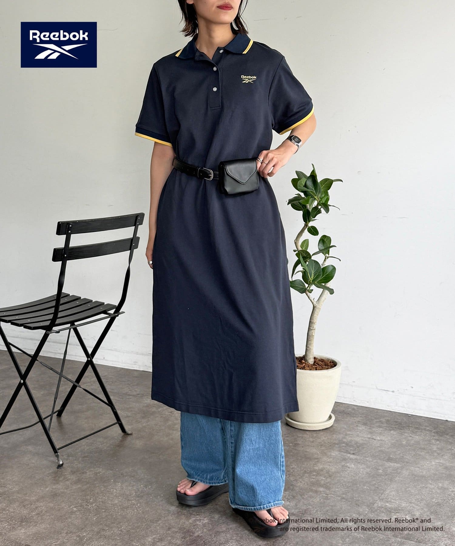 CPCM(シーピーシーエム) 【Reebok】鹿の子ポロワンピース