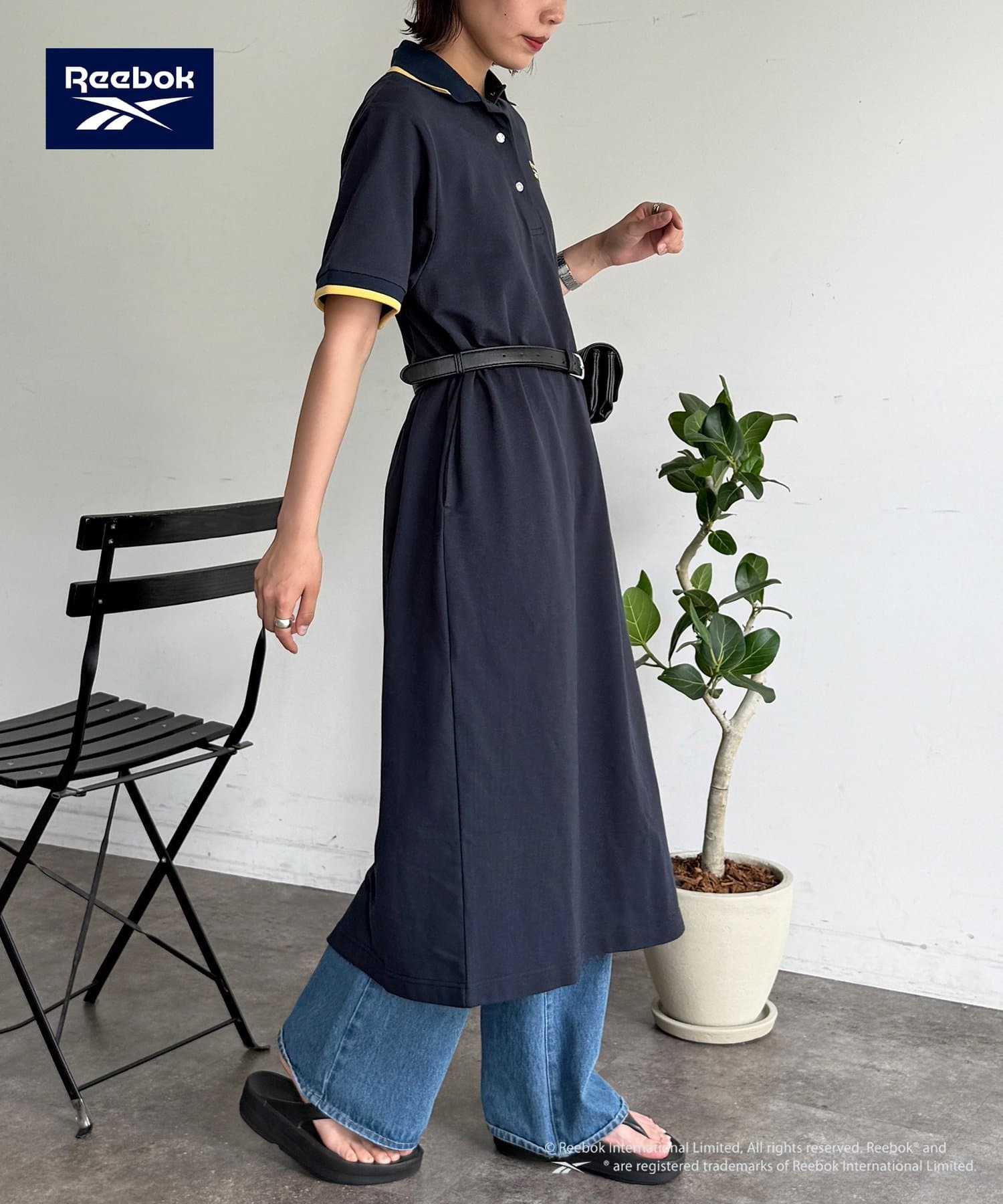 CPCM(シーピーシーエム) 【Reebok】鹿の子ポロワンピース