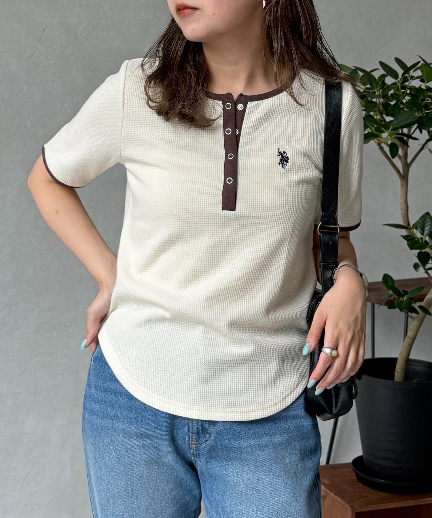 CPCM(シーピーシーエム) 【U.S. POLO ASSN.】ワッフルヘンリーT