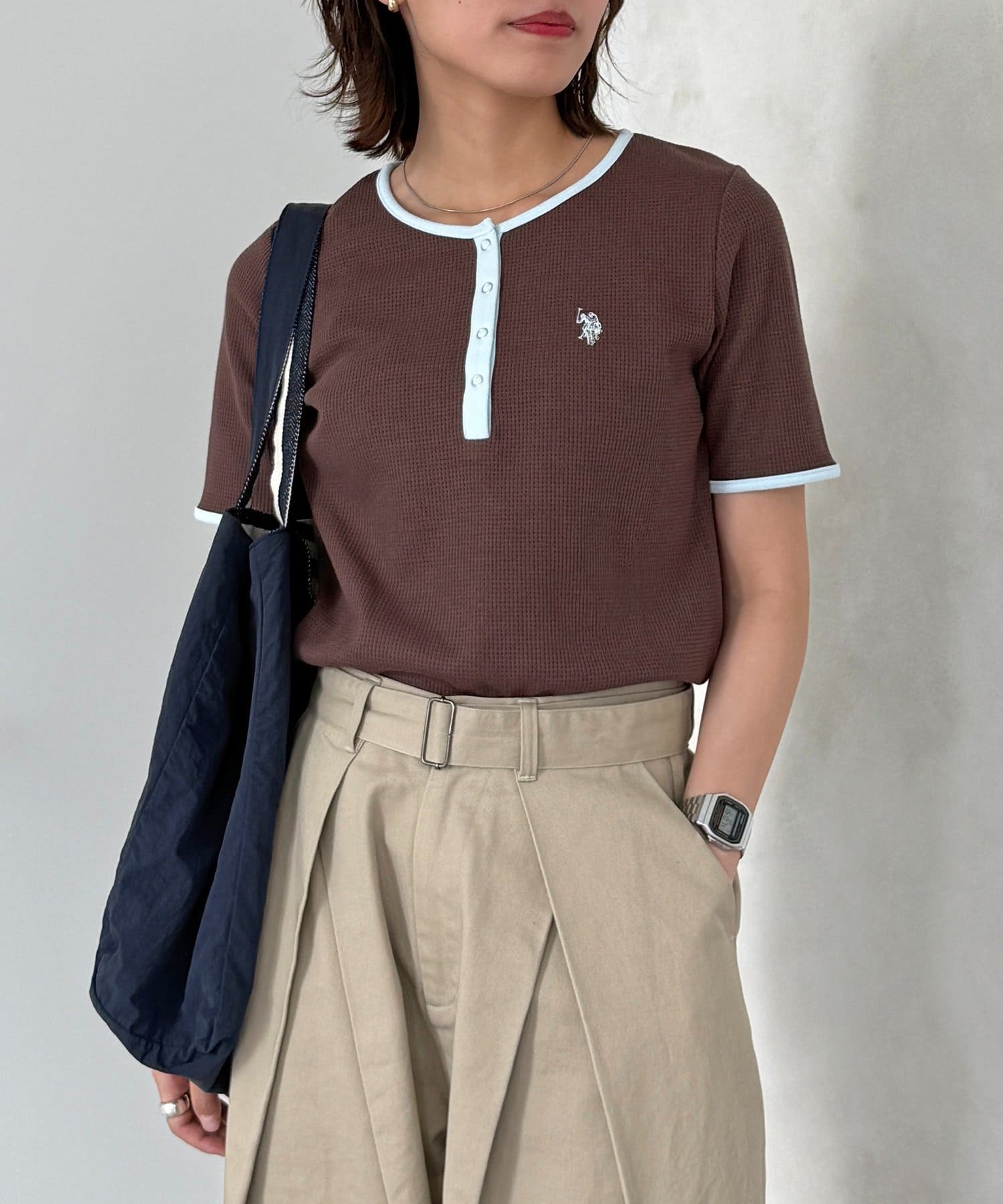 CPCM(シーピーシーエム) 【U.S. POLO ASSN.】ワッフルヘンリーT
