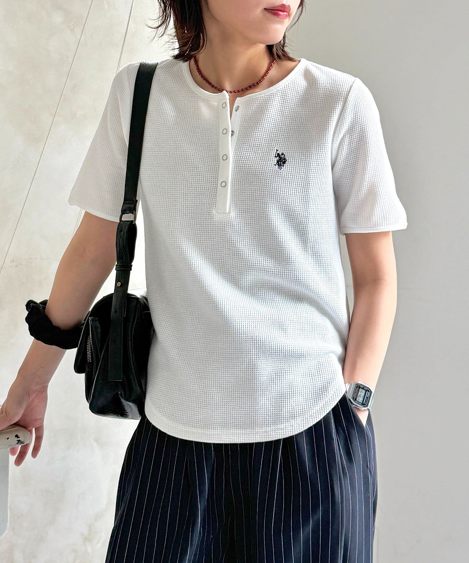 CPCM(シーピーシーエム) 【U.S. POLO ASSN.】ワッフルヘンリーT