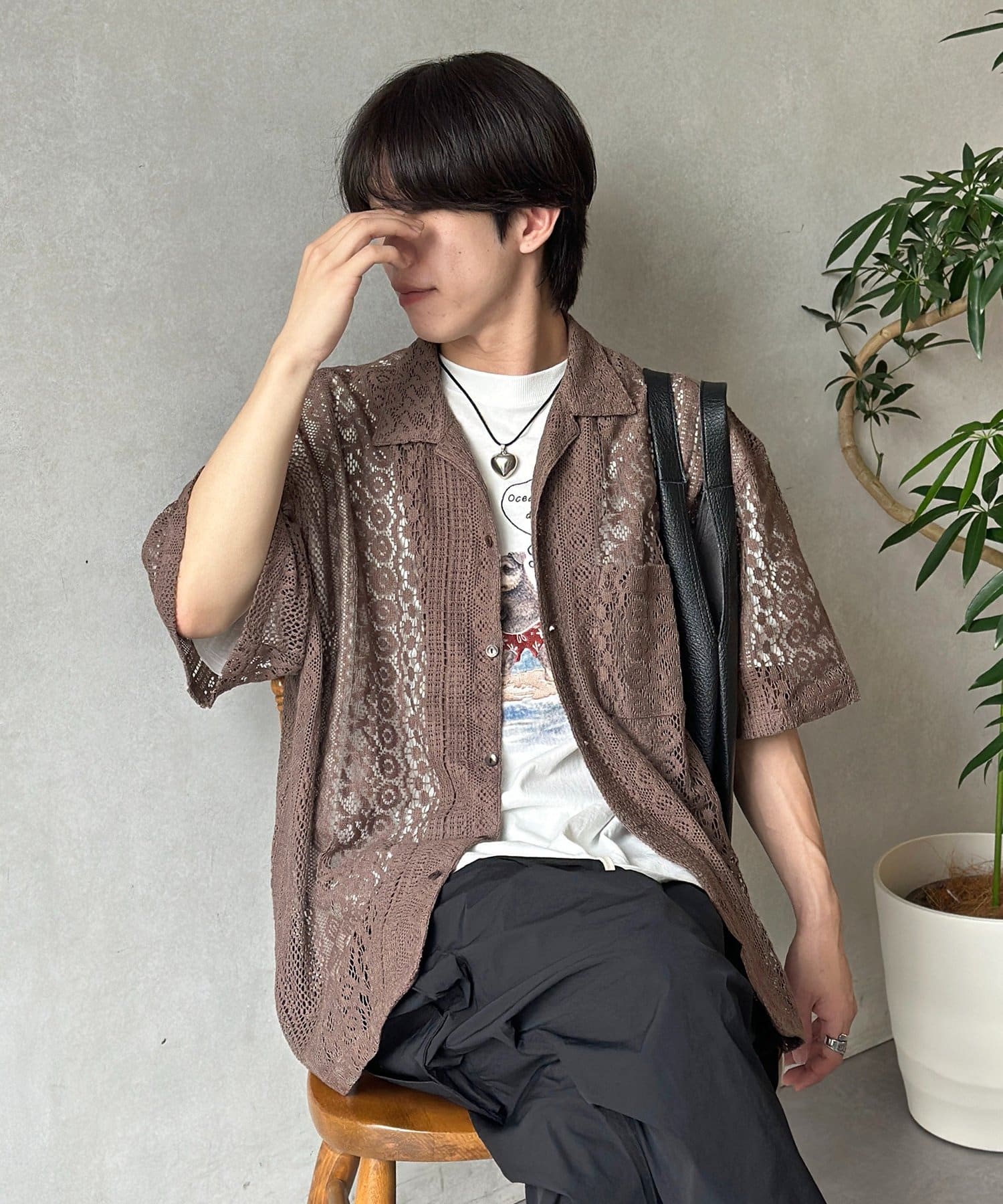 CPCM(シーピーシーエム) インドレース開襟シャツ