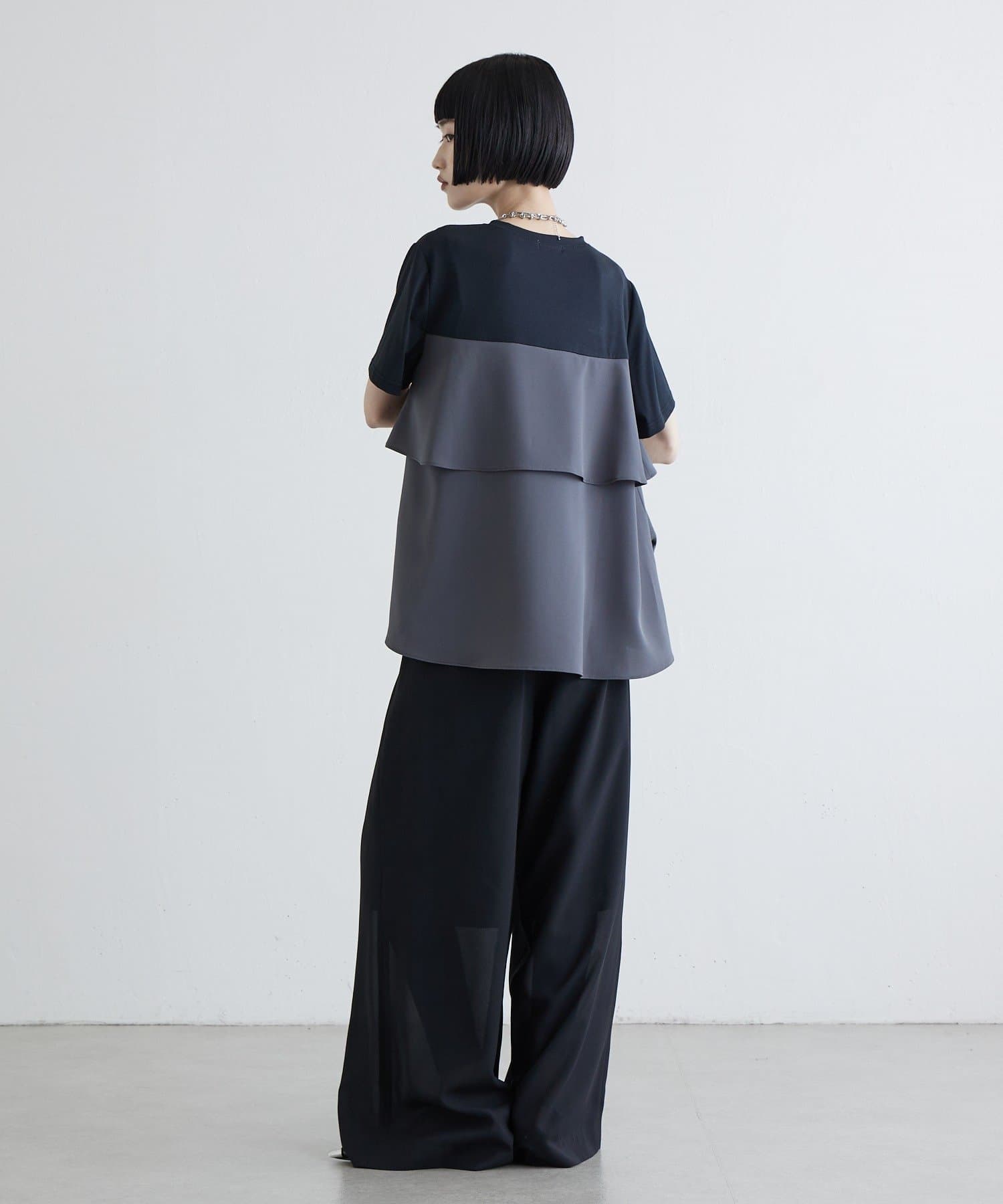 Lui's(ルイス) ペプラムフレアドッキングTシャツ