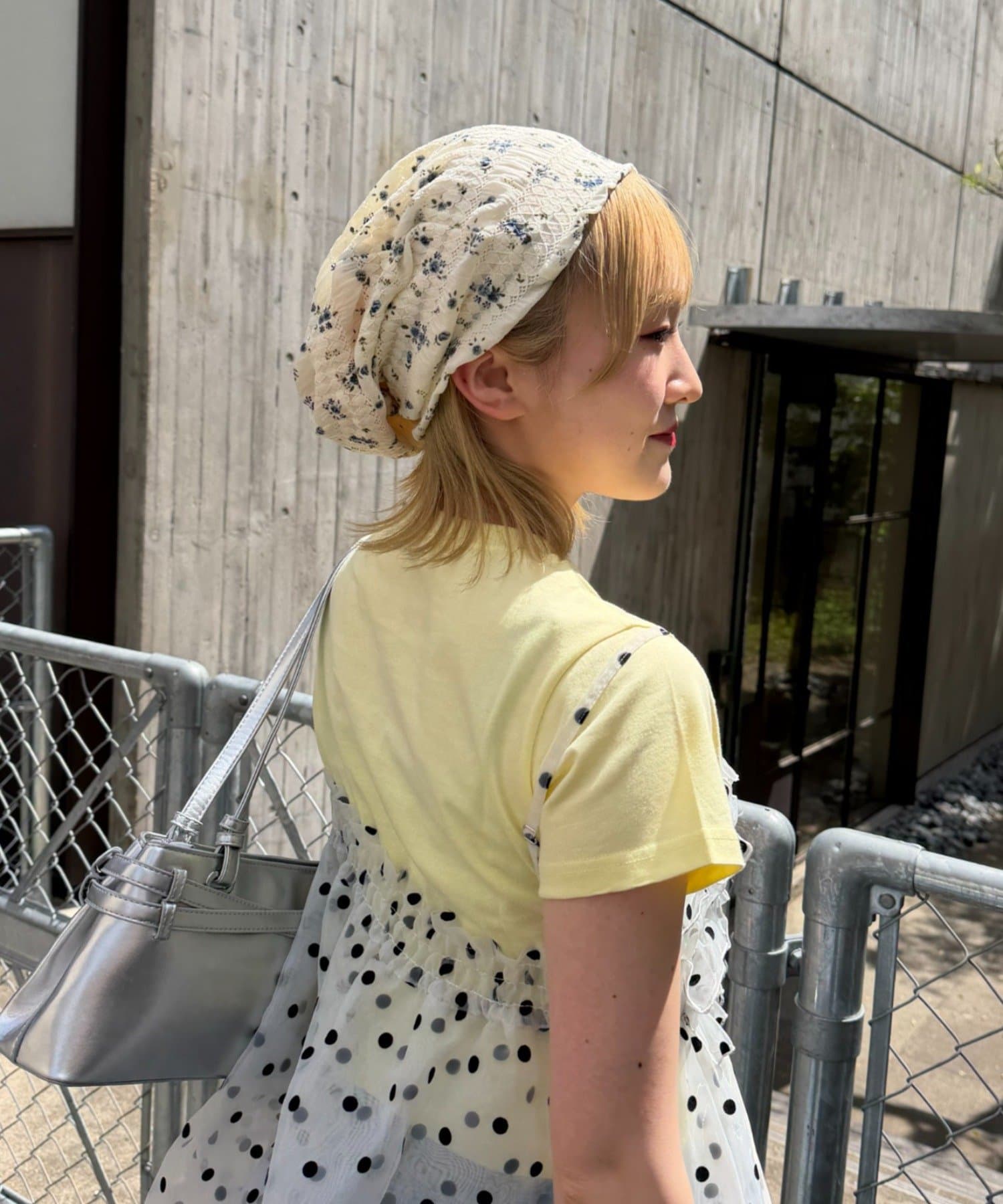 w closet(ダブルクローゼット) 【AMIKO's select】	レース花柄ビーニー