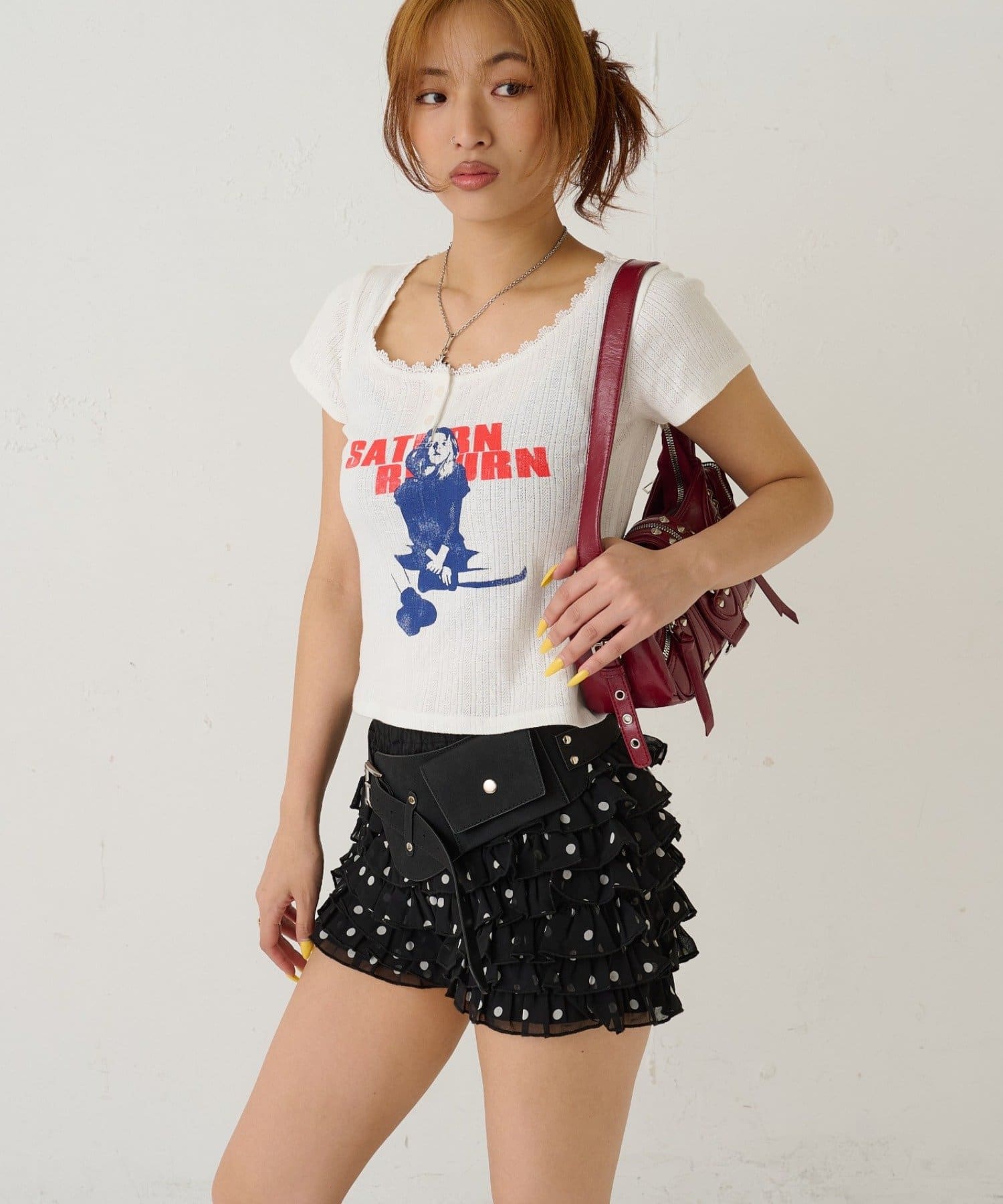 WHO’S WHO gallery(フーズフーギャラリー) シャーロットパターンメッシュS/Sトップス