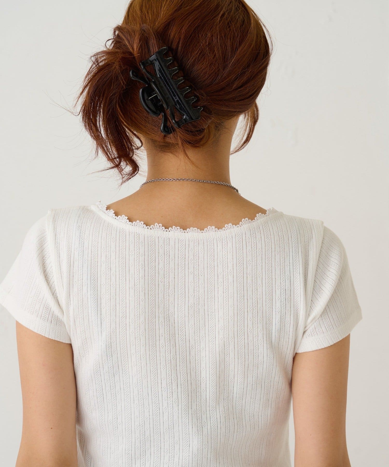 WHO’S WHO gallery(フーズフーギャラリー) シャーロットパターンメッシュS/Sトップス