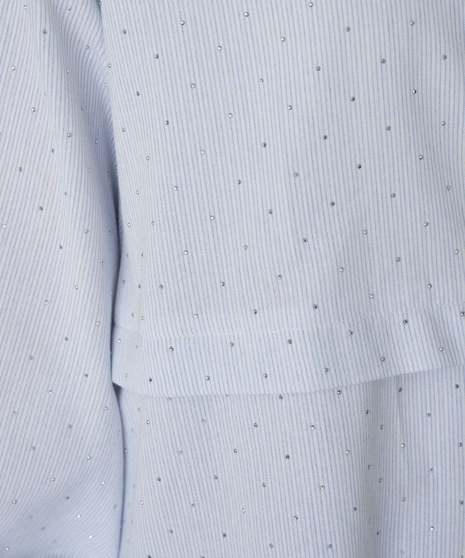 RAY CASSIN(レイカズン) 【ラインストーン / チェック】マルチウェイビッグシャツ / 短丈シャツ