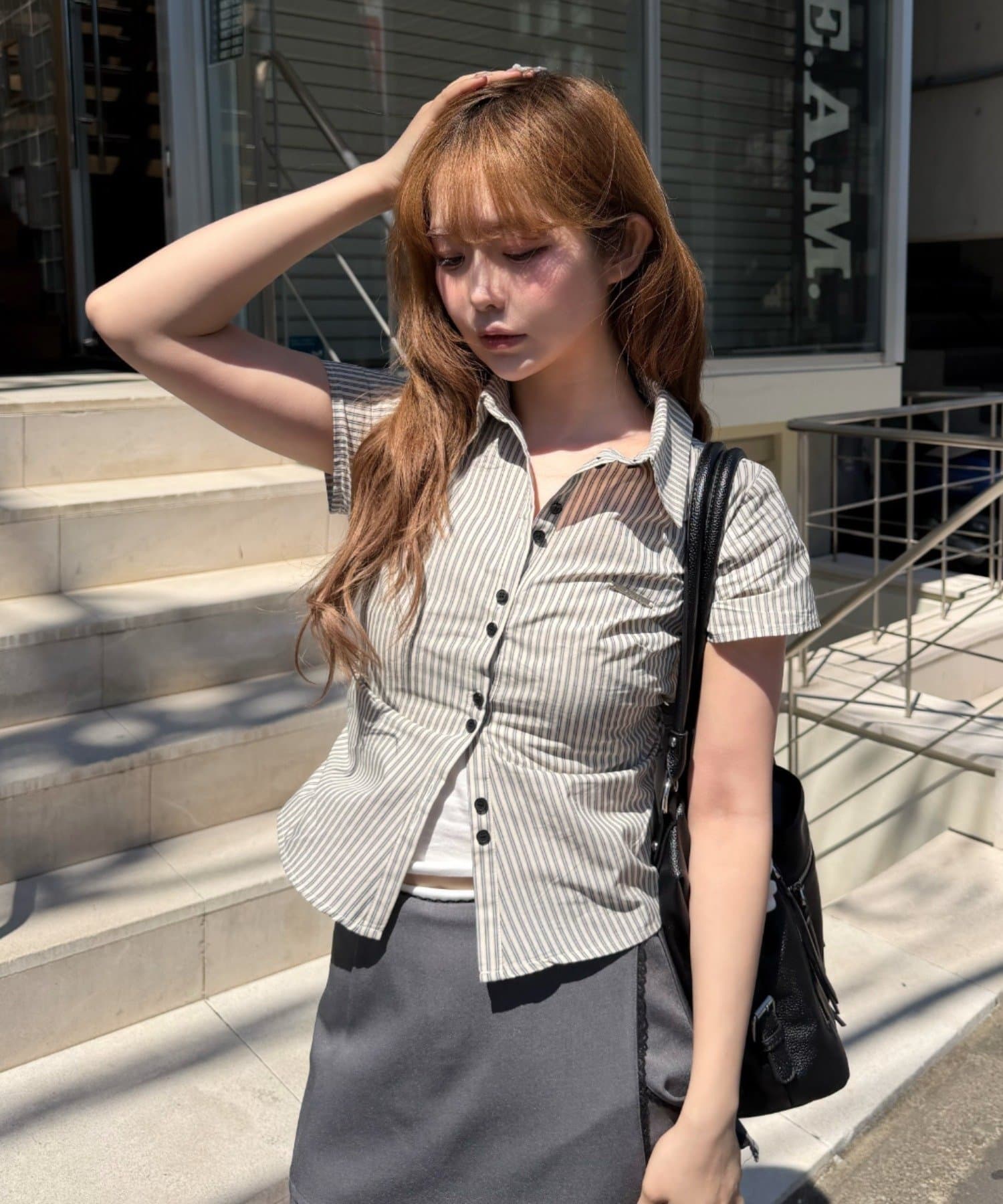 RAY CASSIN(レイカズン) 【7色展開】胸刺繍コンパクト半袖シャツ