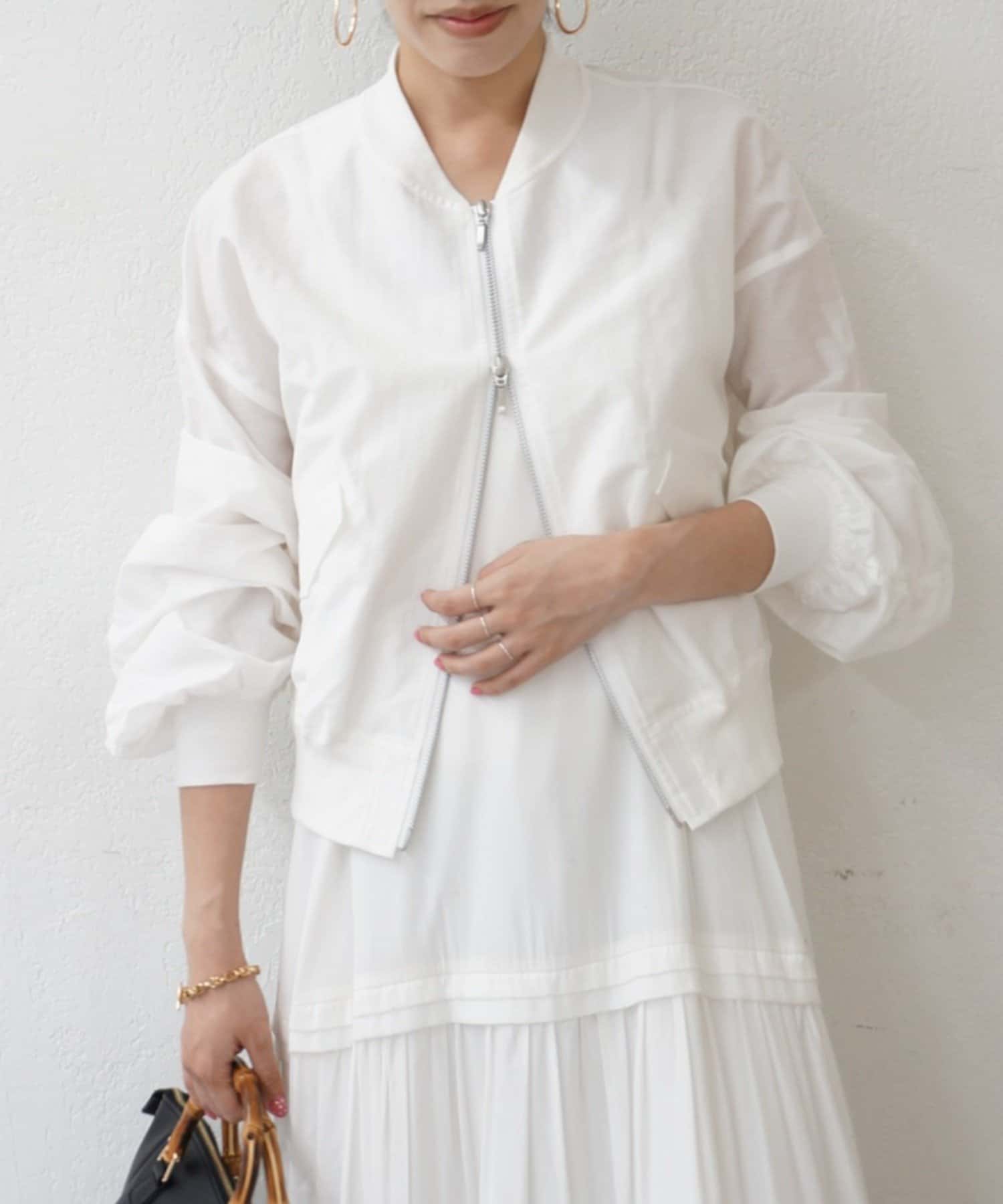 LOUNGEDRESS(ラウンジドレス) 【PUFRILL/パフリル】袖ギャザーブルゾン