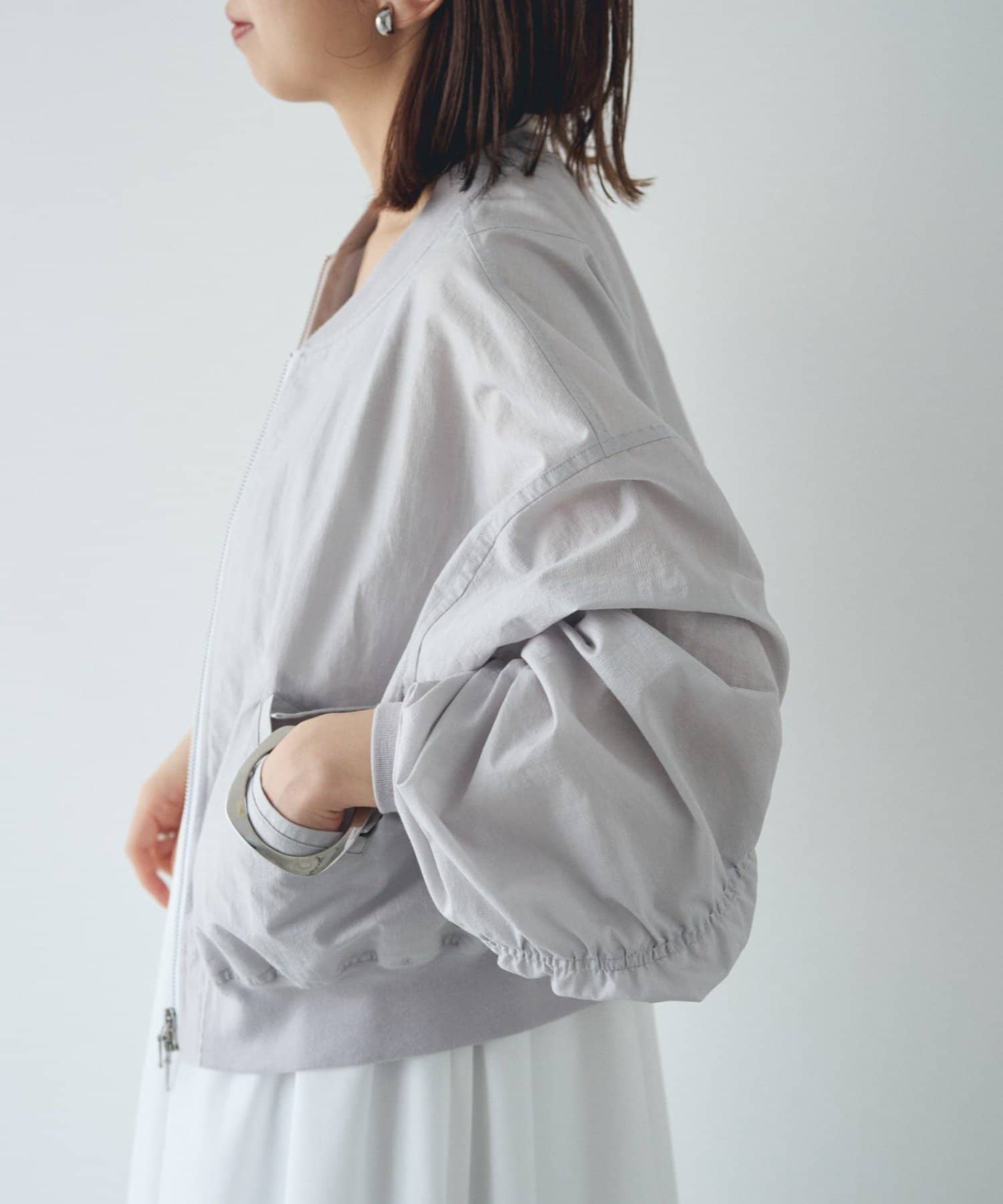 LOUNGEDRESS(ラウンジドレス) 【PUFRILL/パフリル】袖ギャザーブルゾン