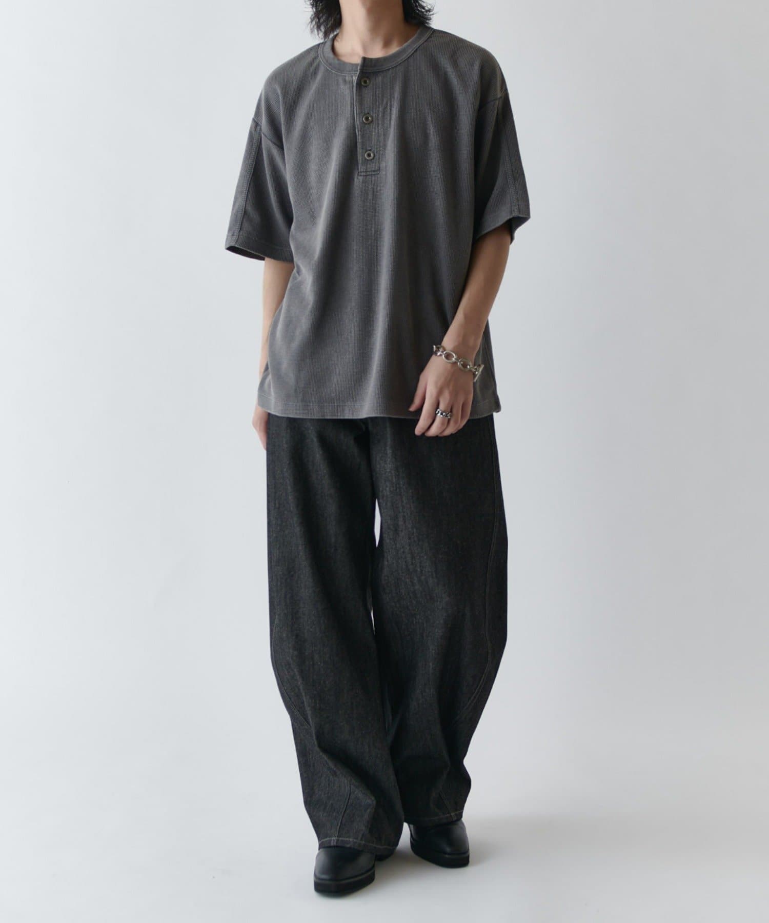 Lui's(ルイス) サーマルフェードヘンリーネックTシャツ