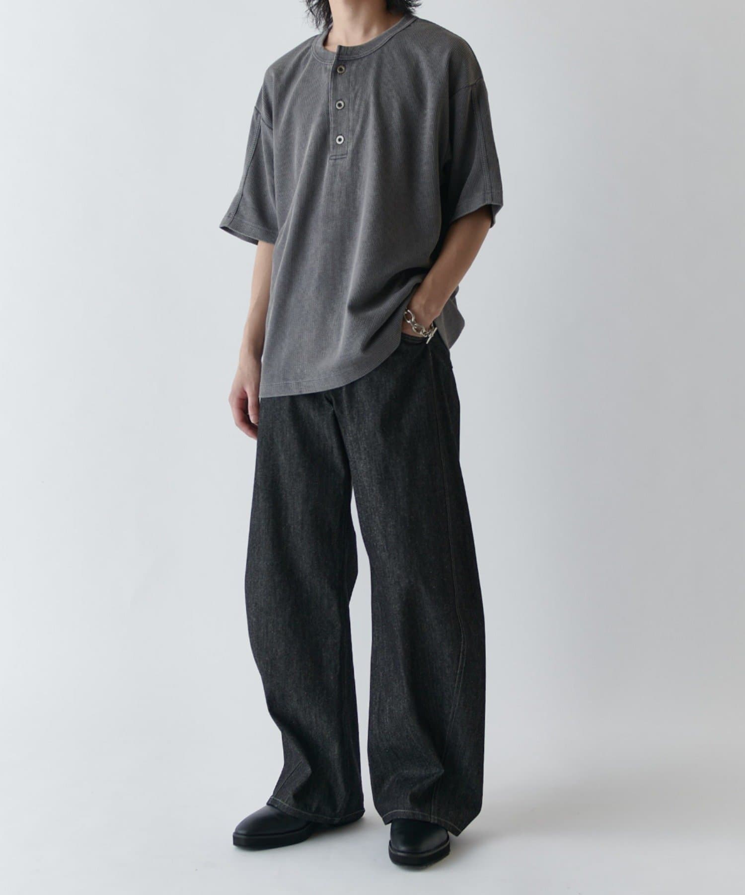 Lui's(ルイス) サーマルフェードヘンリーネックTシャツ