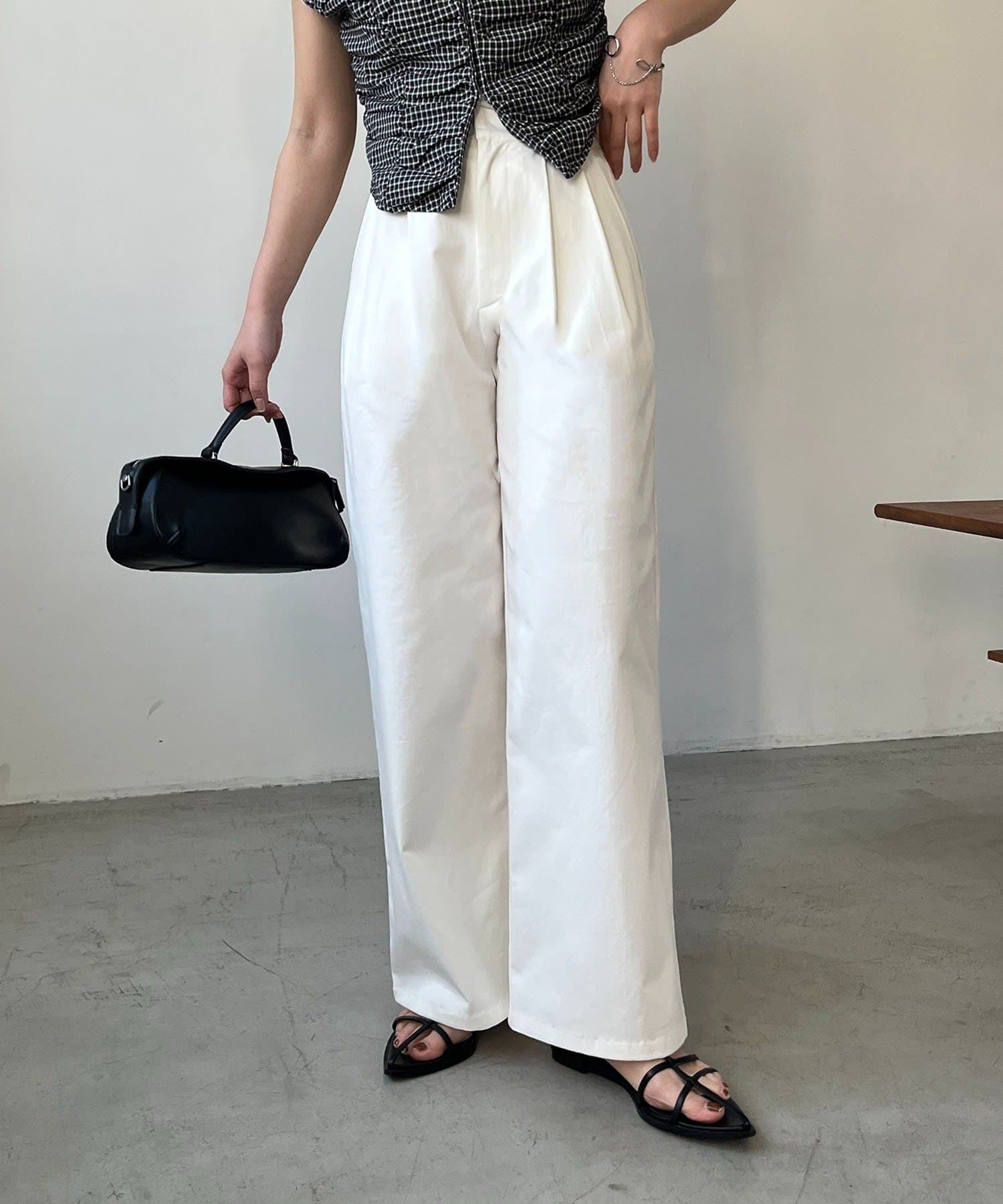 CAPRICIEUX LE'MAGE(カプリシュレマージュ) 【腰回りカバー/低身長サイズあり】2タックチノパン